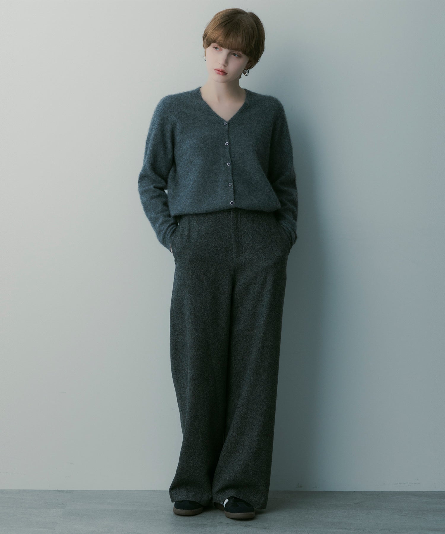 カシミヤブレンド ニットカーディガン