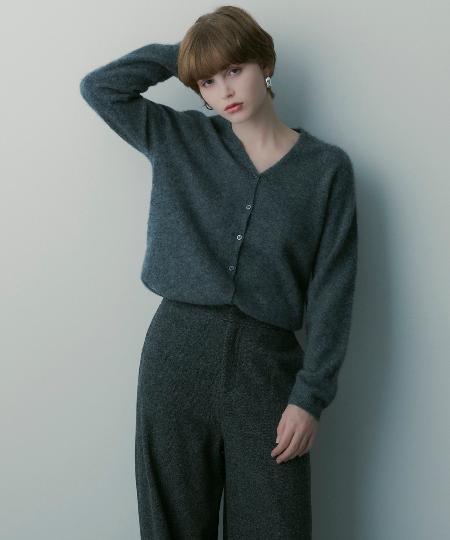 カシミヤブレンド ニットカーディガン