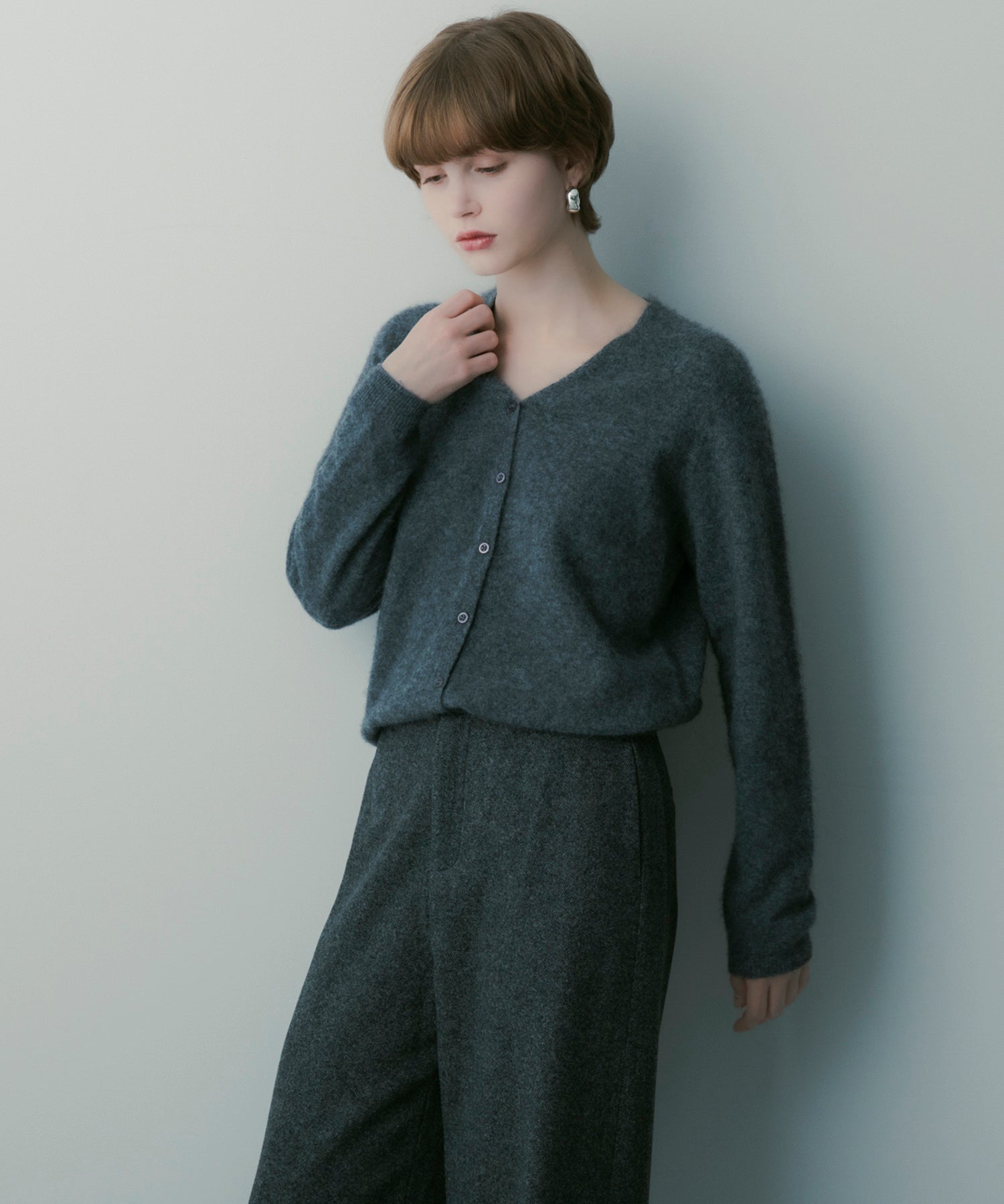 カシミヤブレンド ニットカーディガン