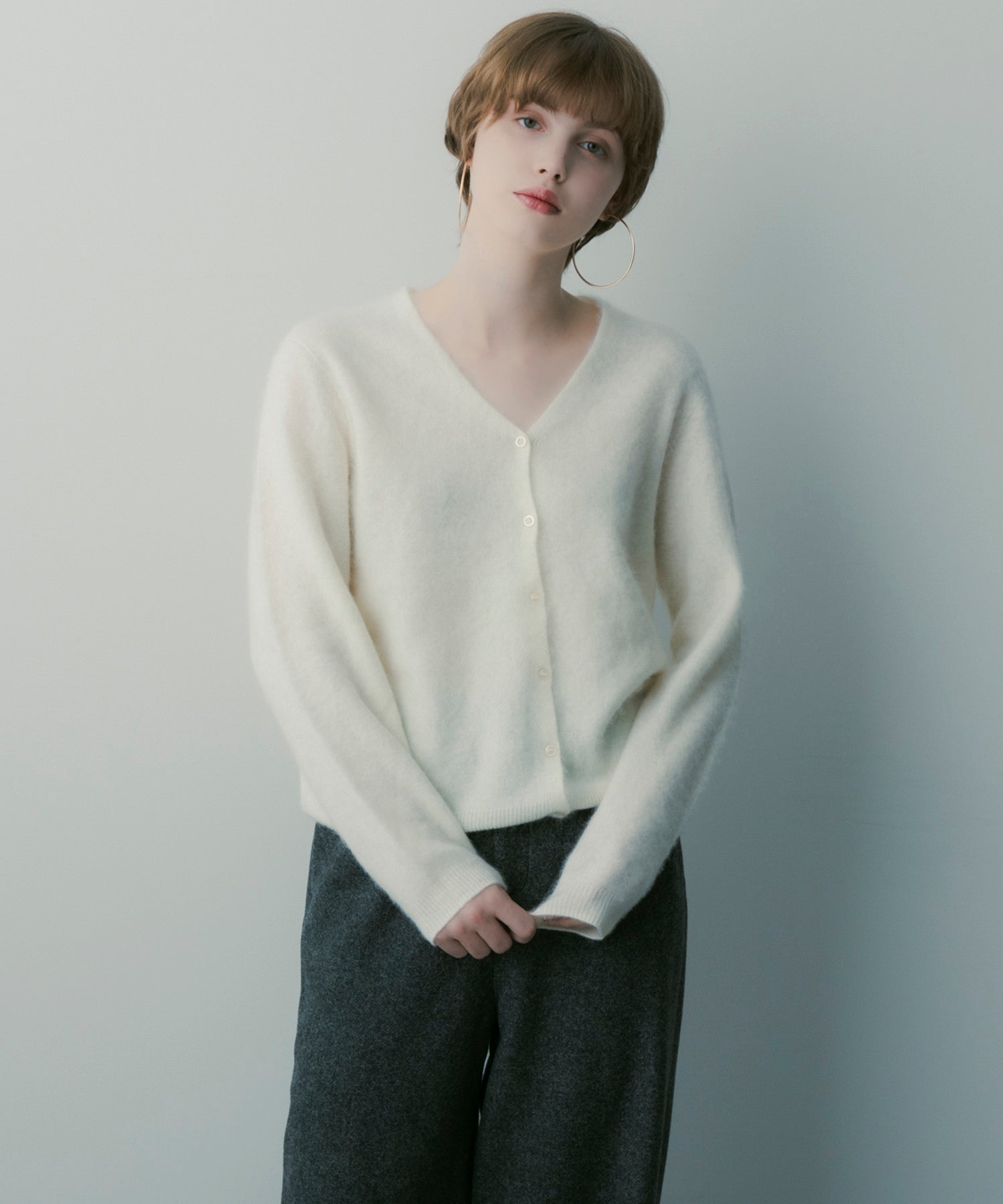 カシミヤブレンド ニットカーディガン