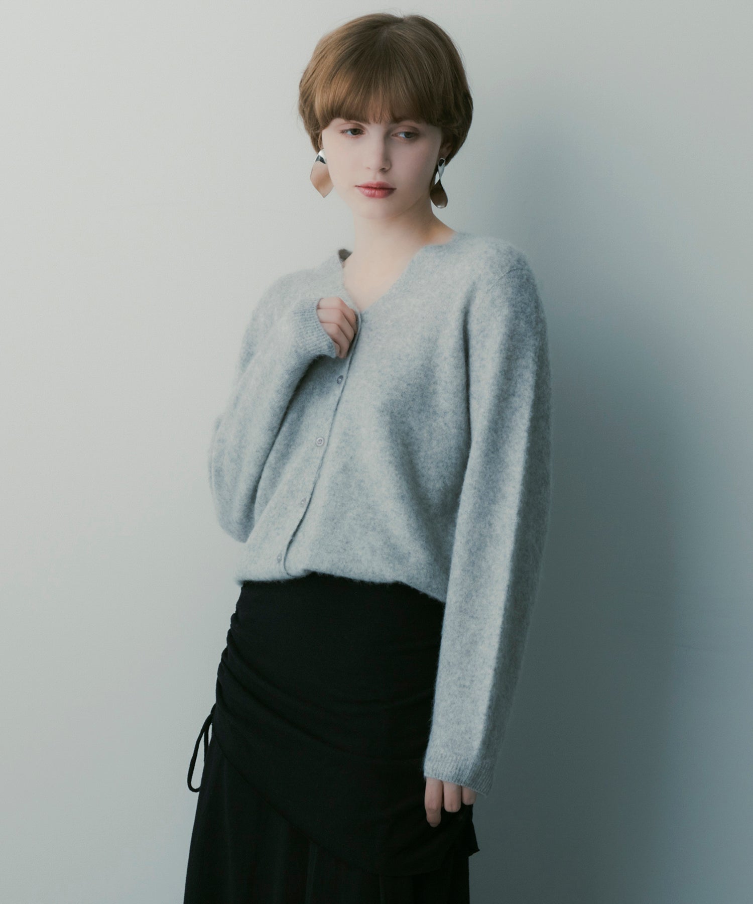 カシミヤブレンド ニットカーディガン