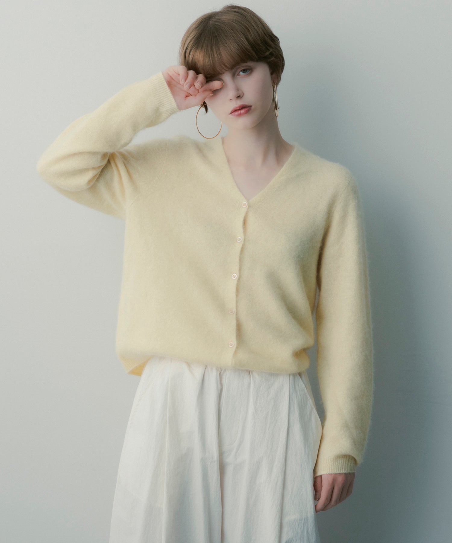 カシミヤブレンド ニットカーディガン