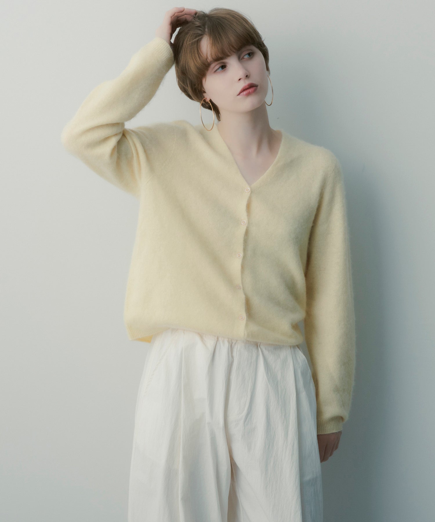 カシミヤブレンド ニットカーディガン