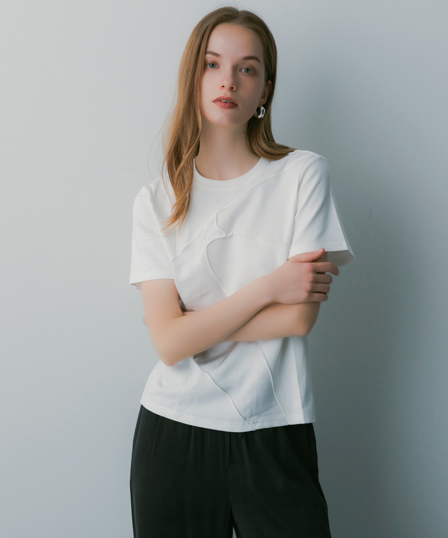 アシメラインアウトシームニットT