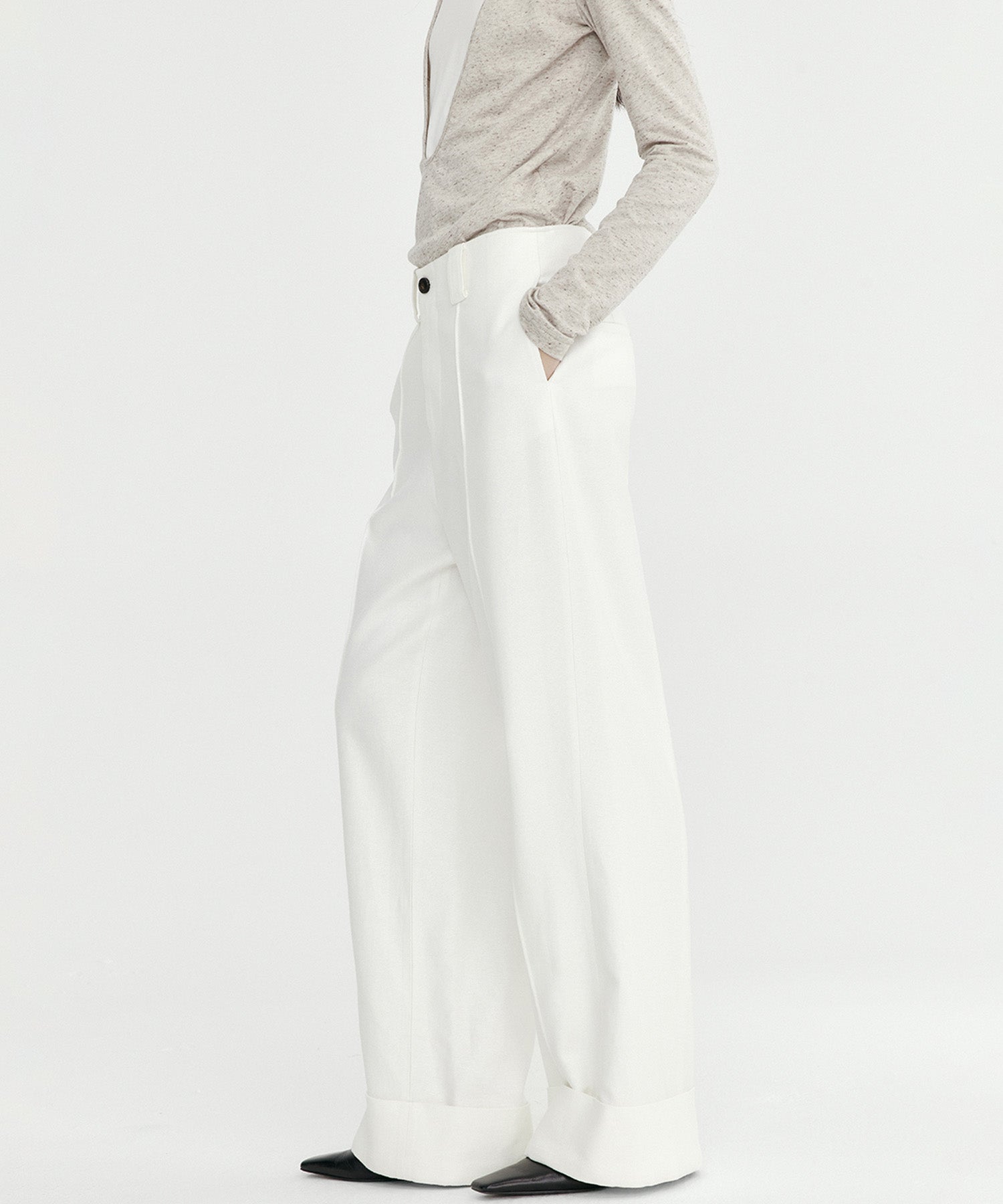 Wヘム バギーパンツ