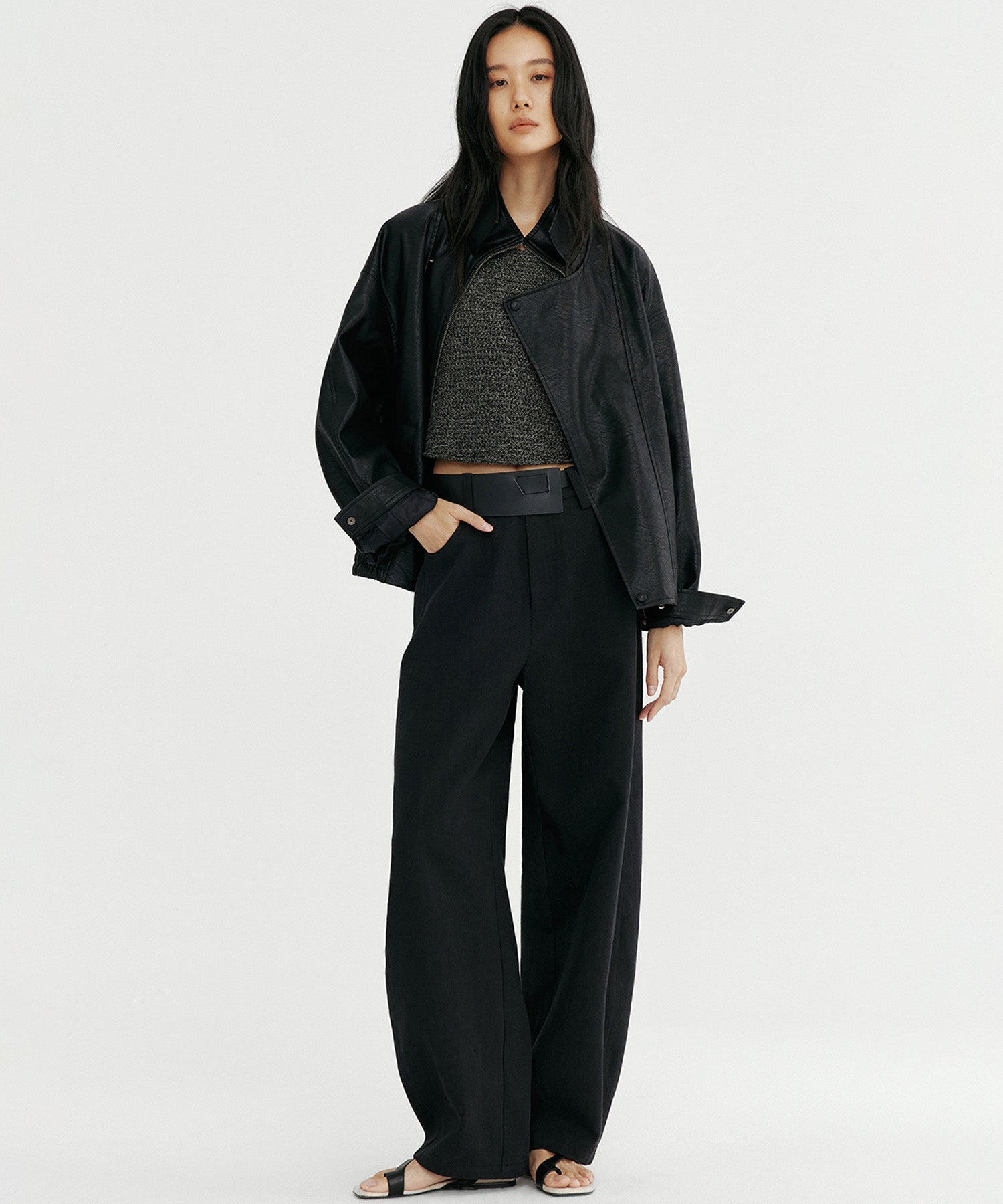 リネンブレンド バレルパンツ