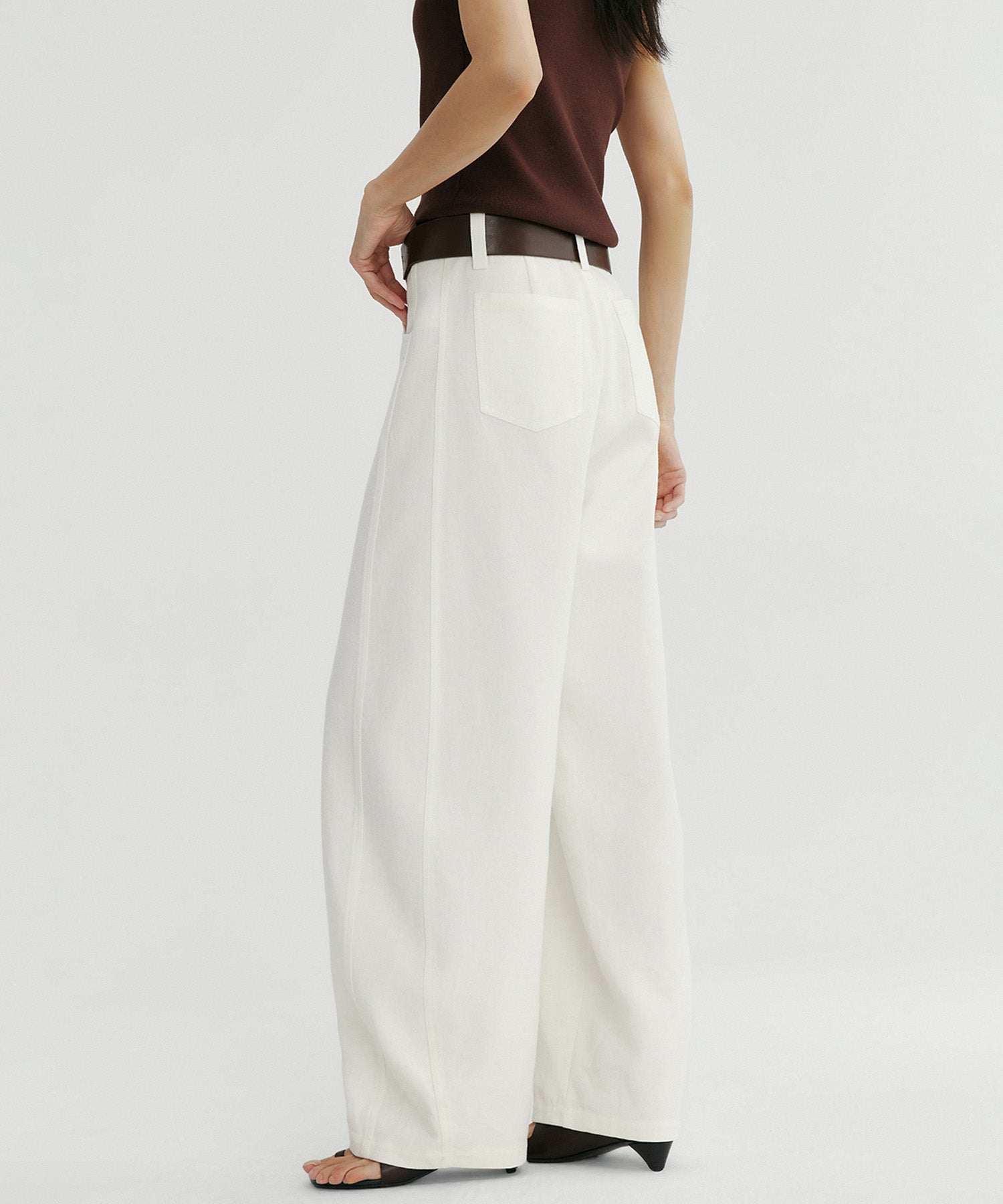 リネンブレンド バレルパンツ