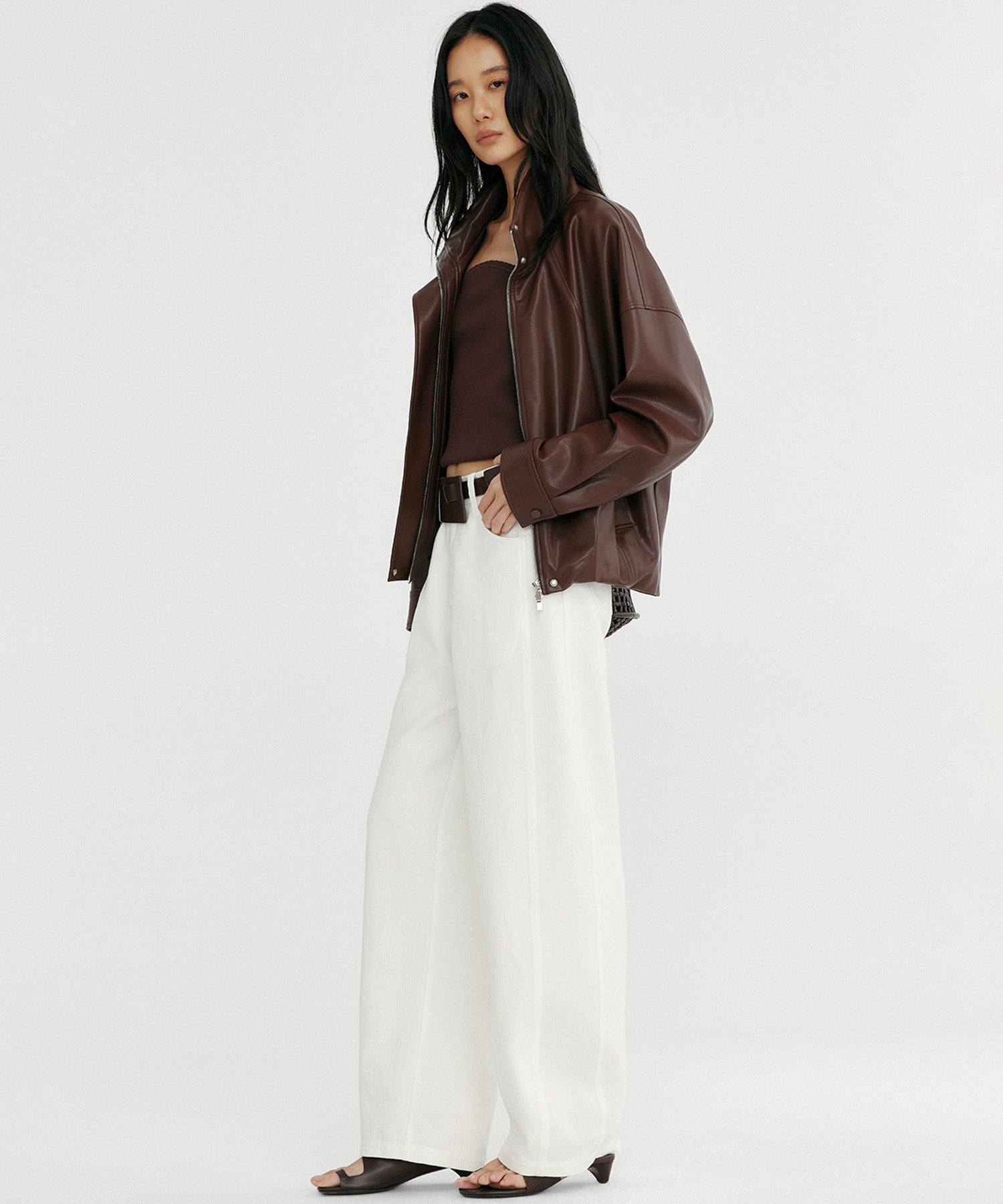 リネンブレンド バレルパンツ