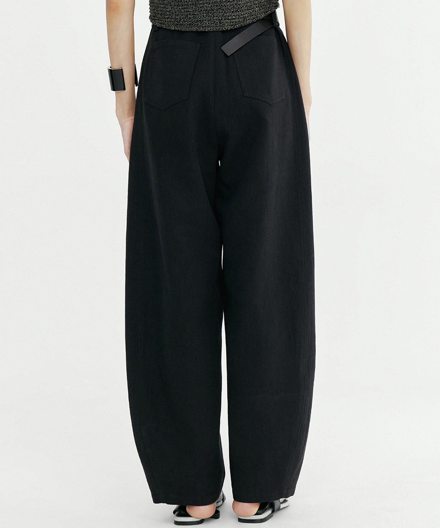 リネンブレンド バレルパンツ