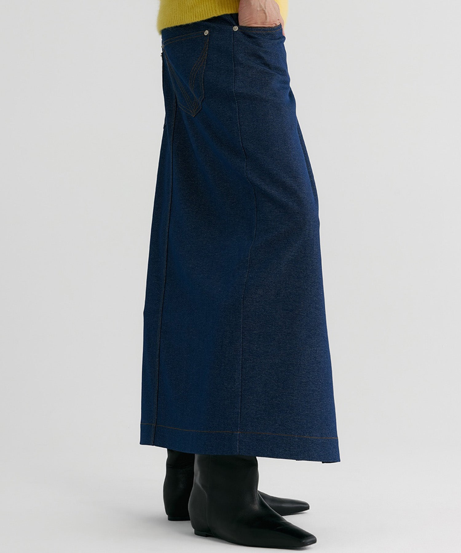 【12月上旬お届け予約商品】デニムライク ラップスカート