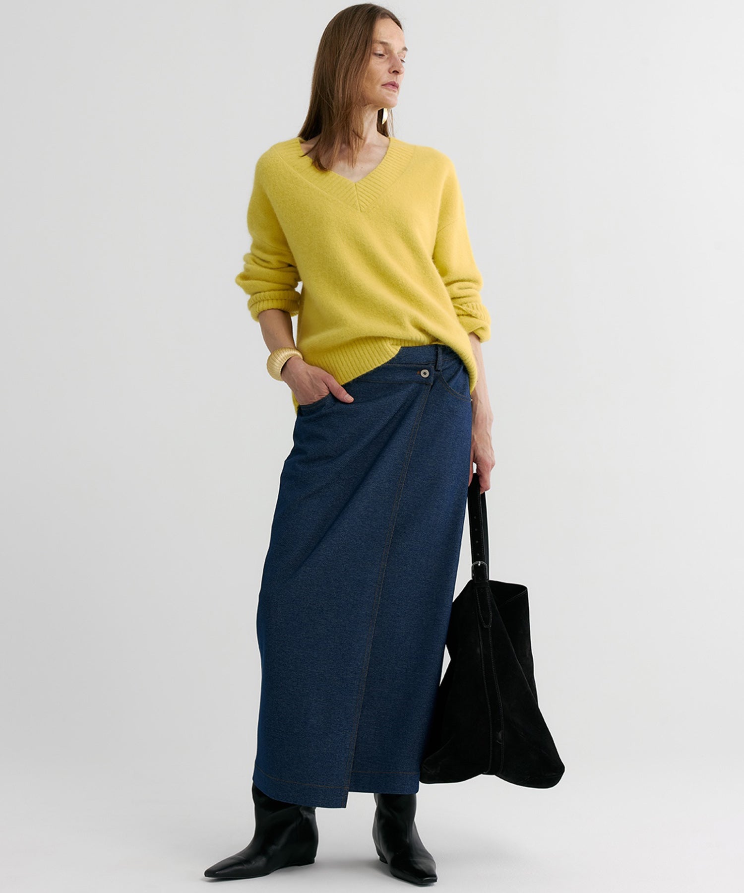 【12月上旬お届け予約商品】デニムライク ラップスカート