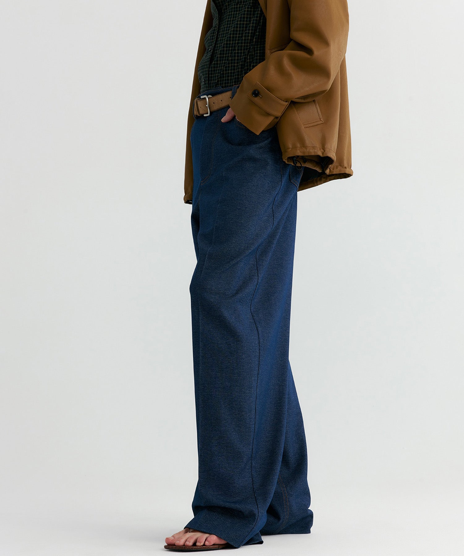 【12月上旬お届け予約商品】デニムライク ワイドパンツ