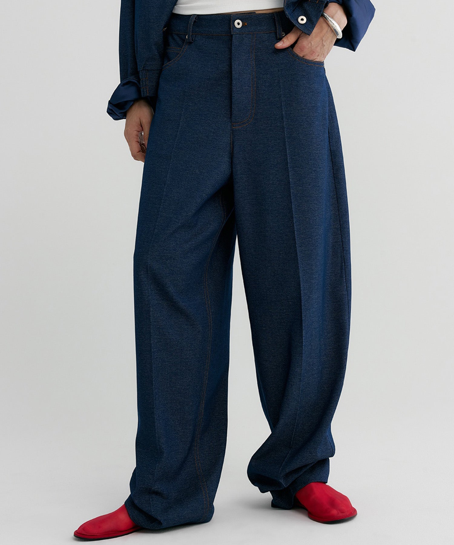 【12月上旬お届け予約商品】デニムライク ワイドパンツ