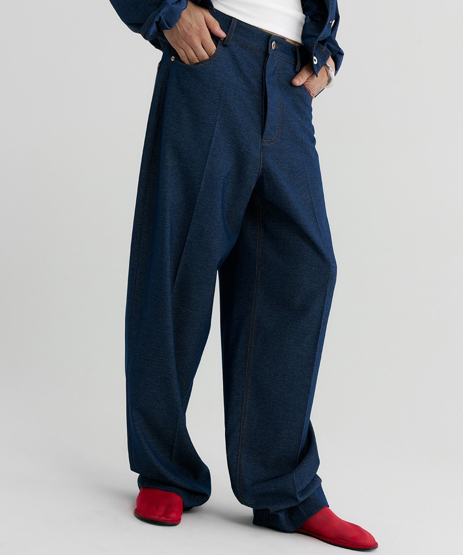 【12月上旬お届け予約商品】デニムライク ワイドパンツ