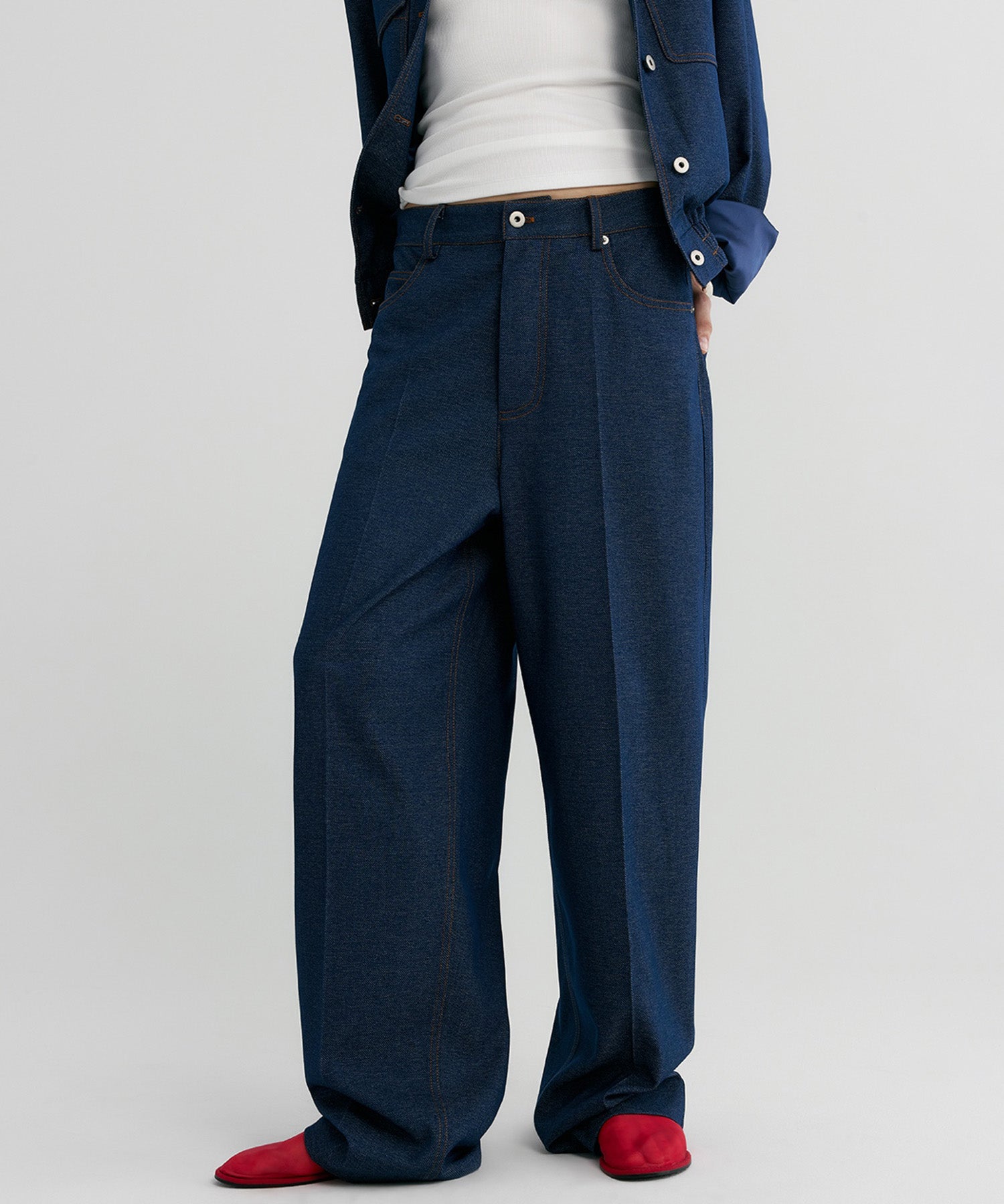 【12月上旬お届け予約商品】デニムライク ワイドパンツ