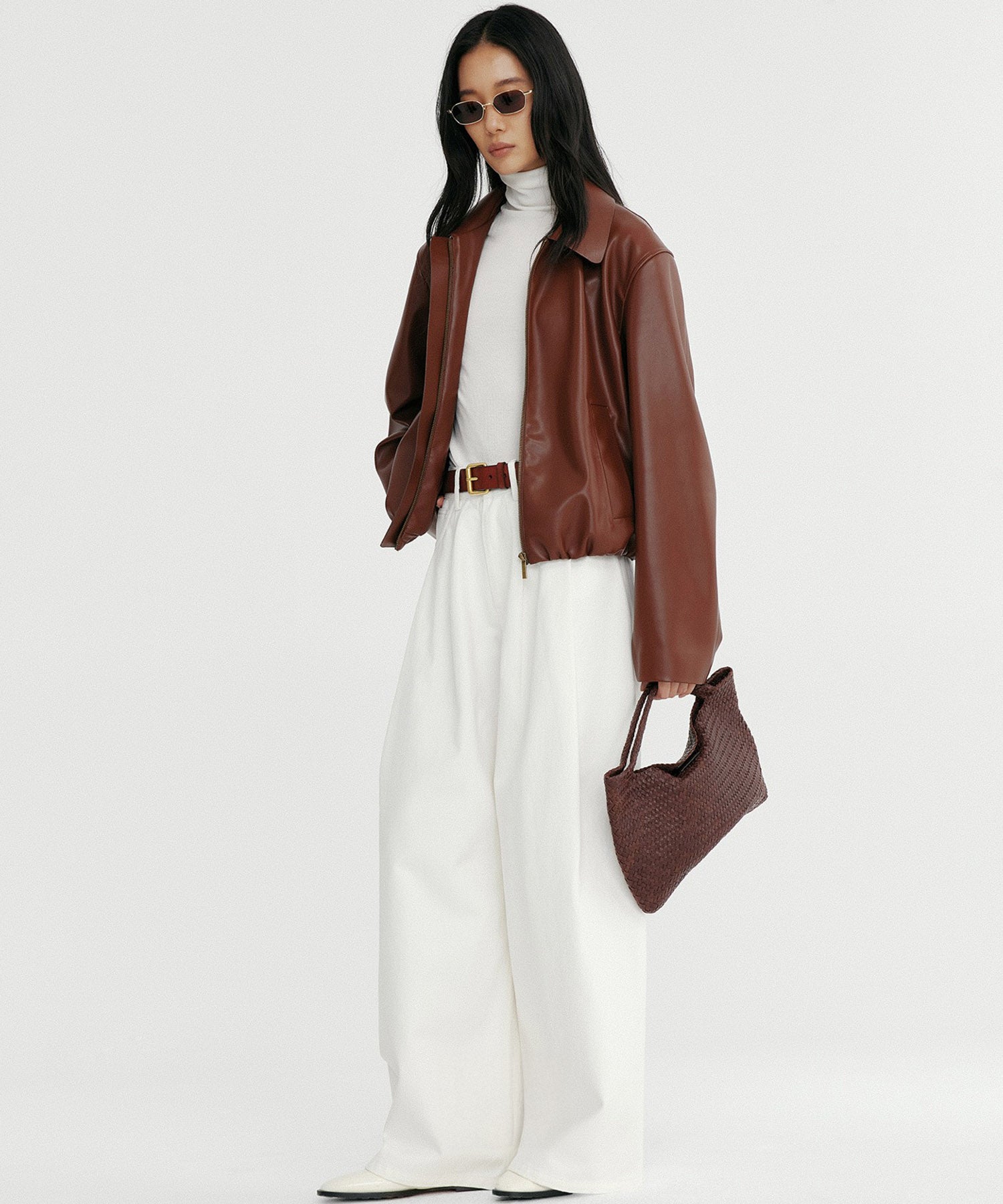 ホワイトデニム ワイドパンツ