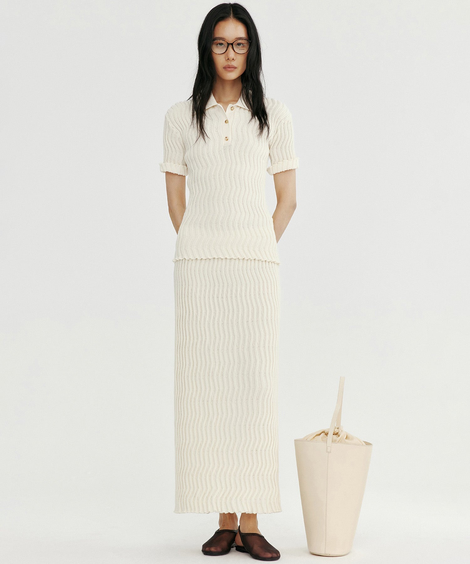 ウェービーニットスカート