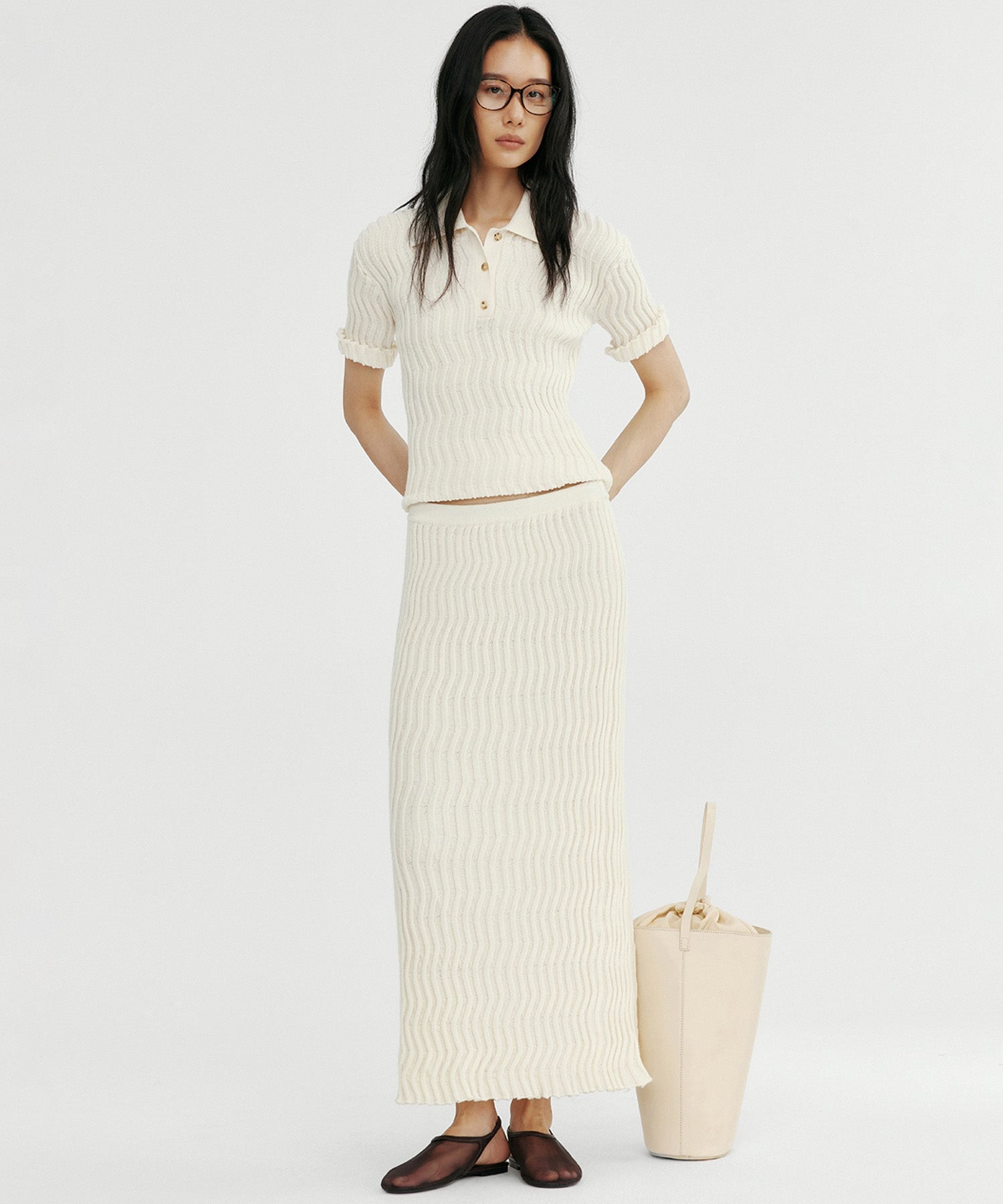 ウェービーニットスカート