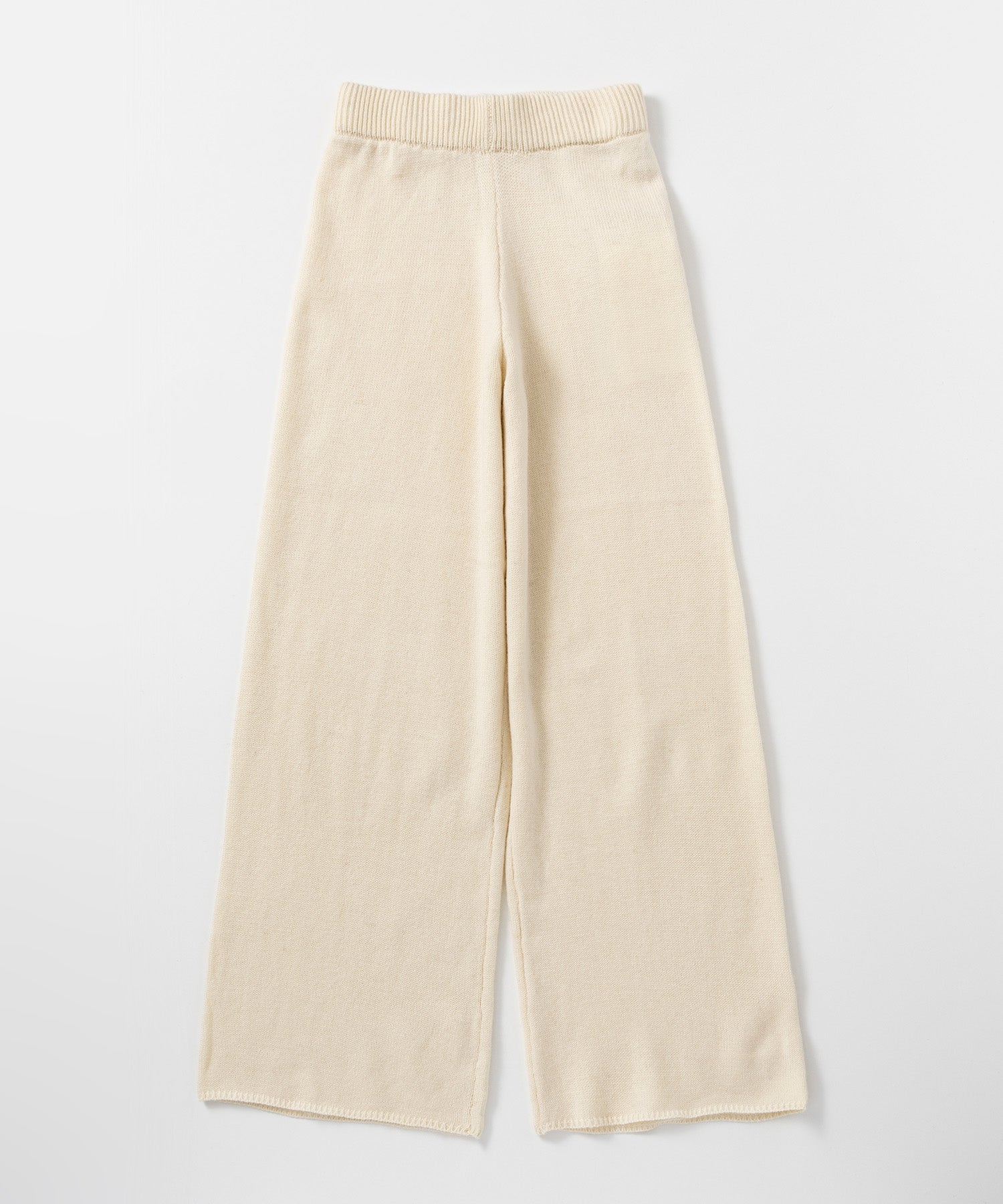 ウールブレンド ワイドニットパンツ