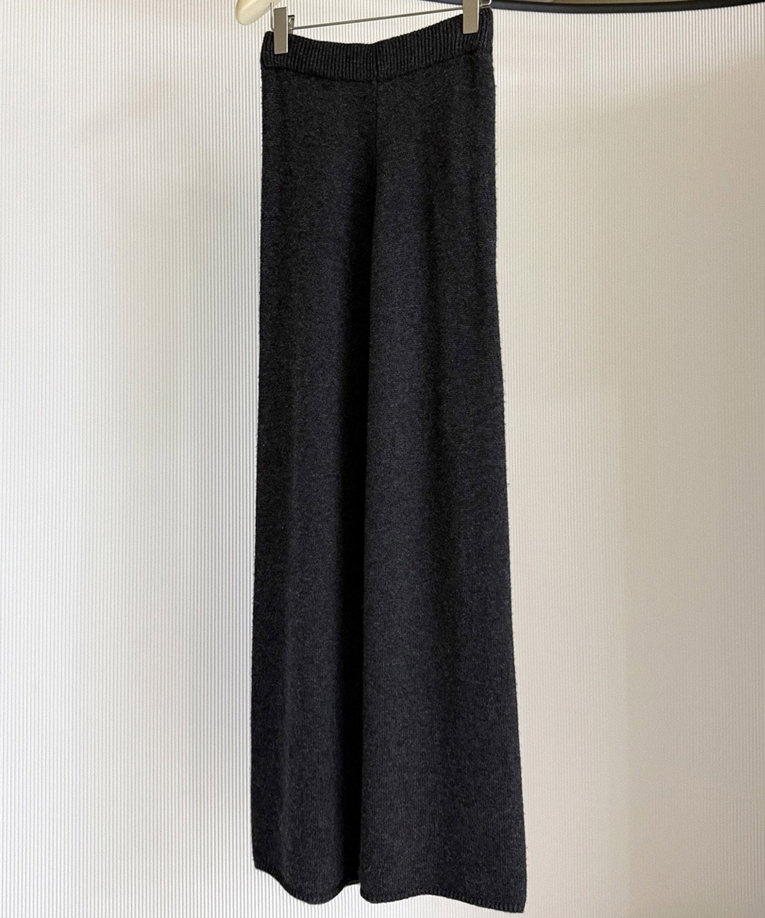 ウールブレンド ワイドニットパンツ