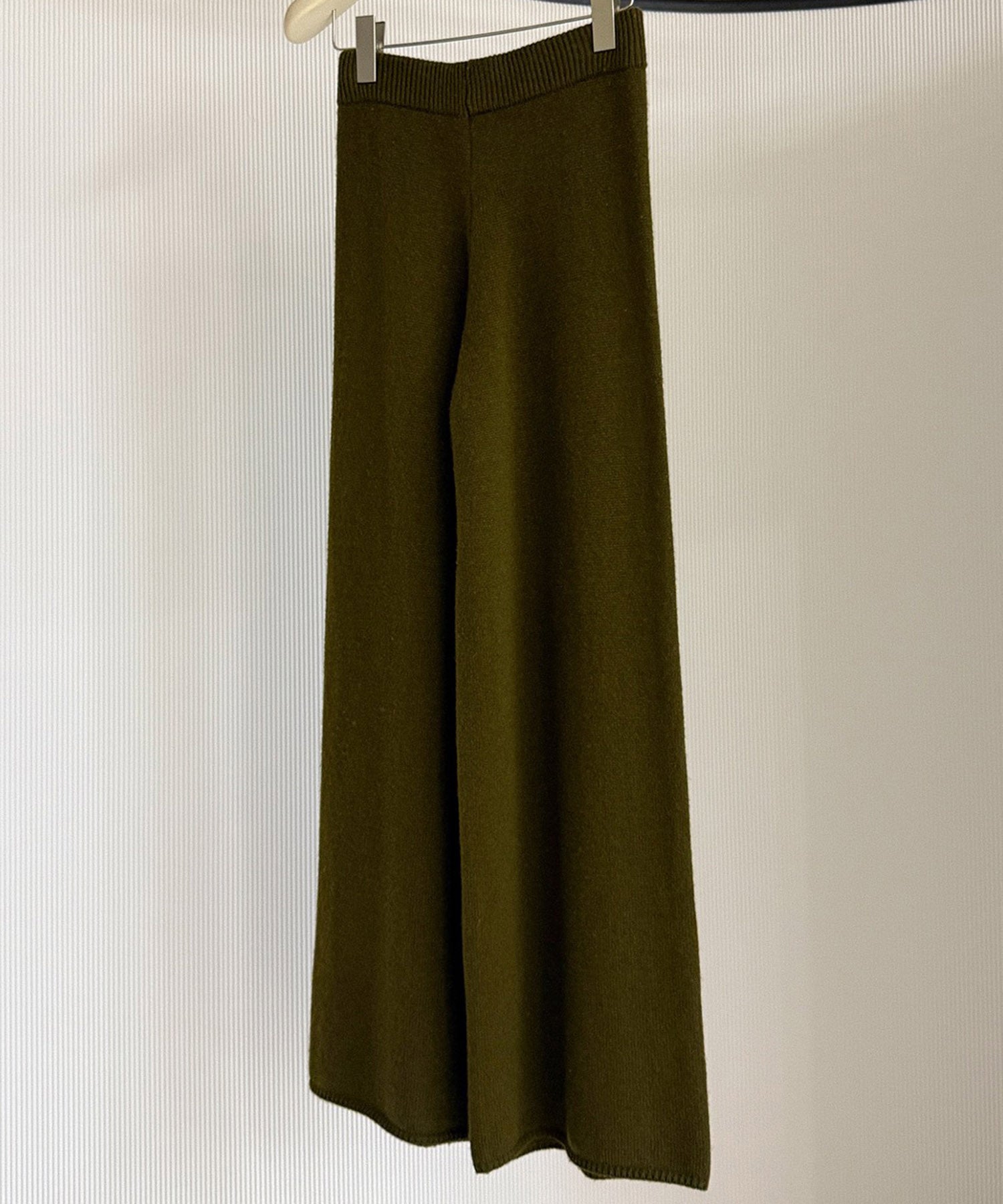 ウールブレンド ワイドニットパンツ