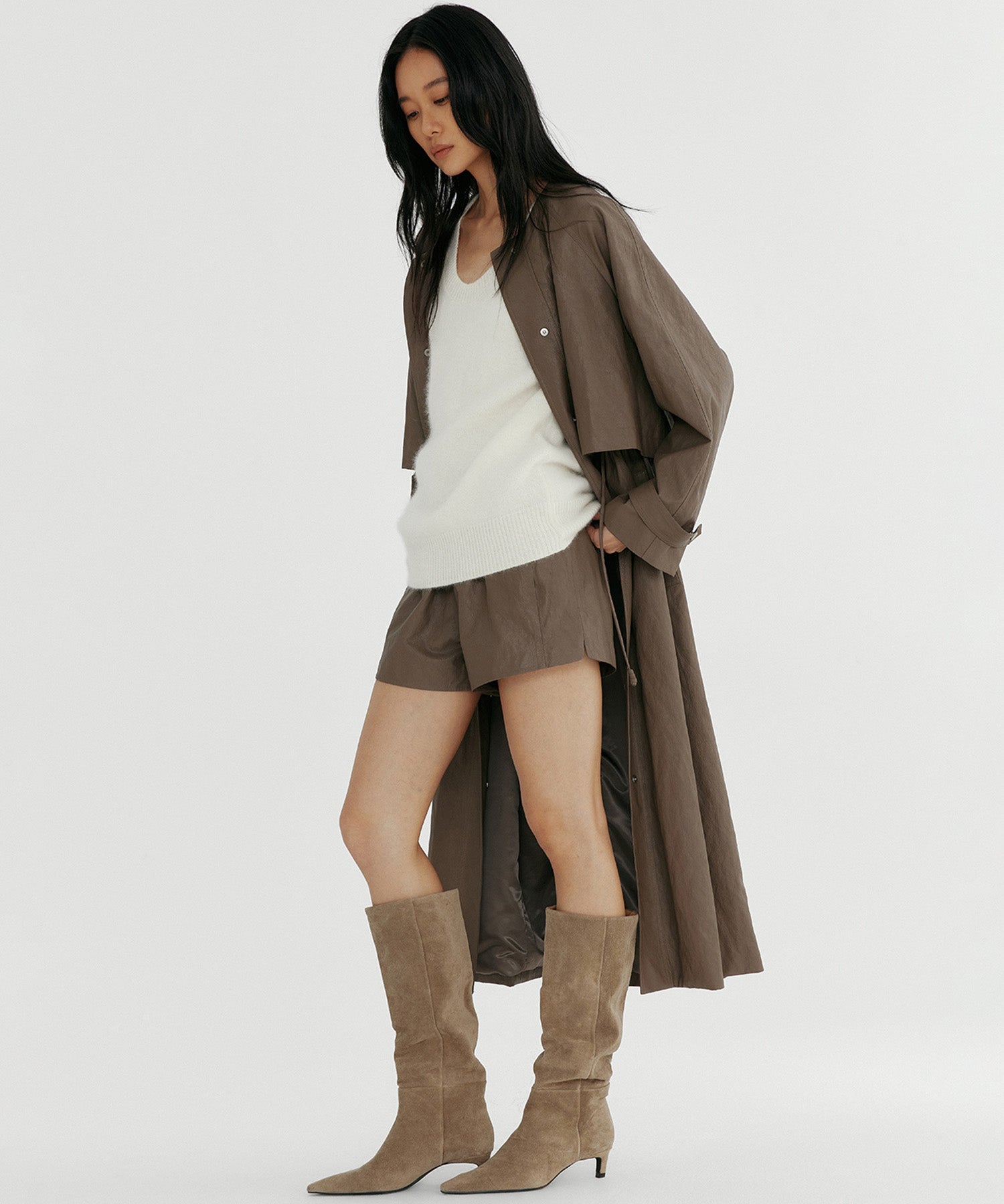 シンセティックレザー ショートパンツ