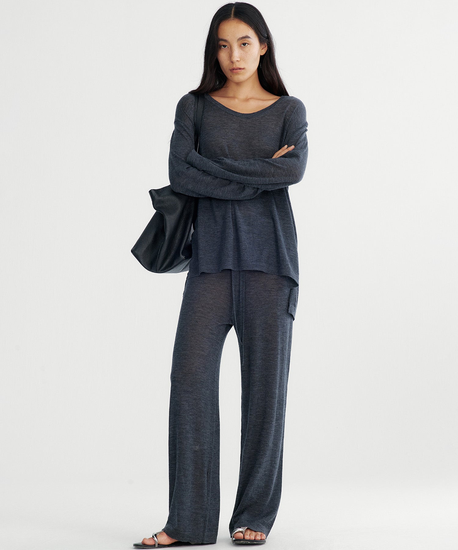 シアーニットパンツ