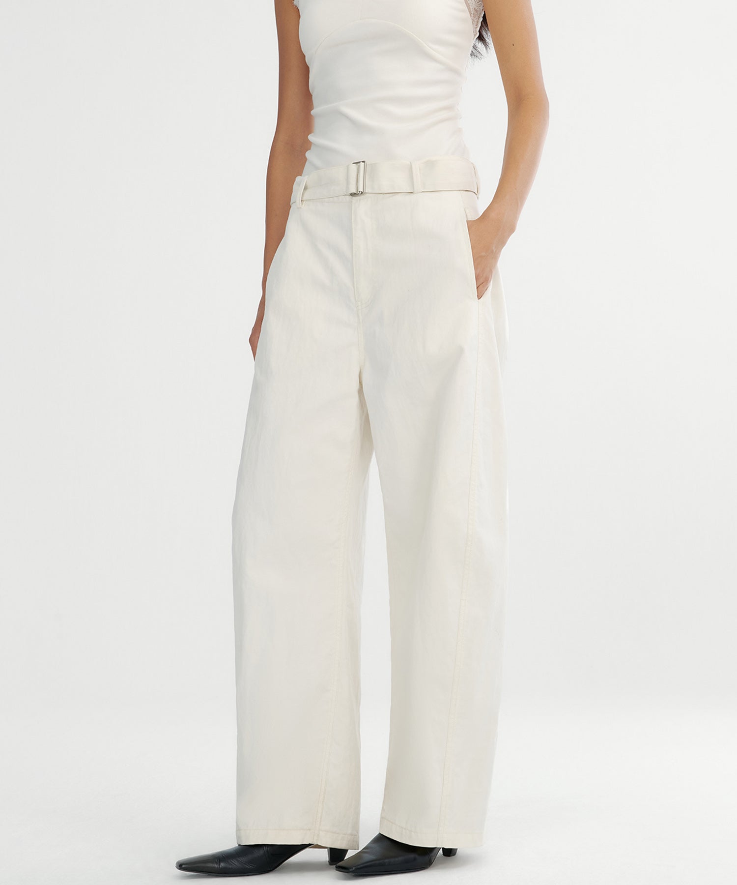 ハイウエストワイドパンツ