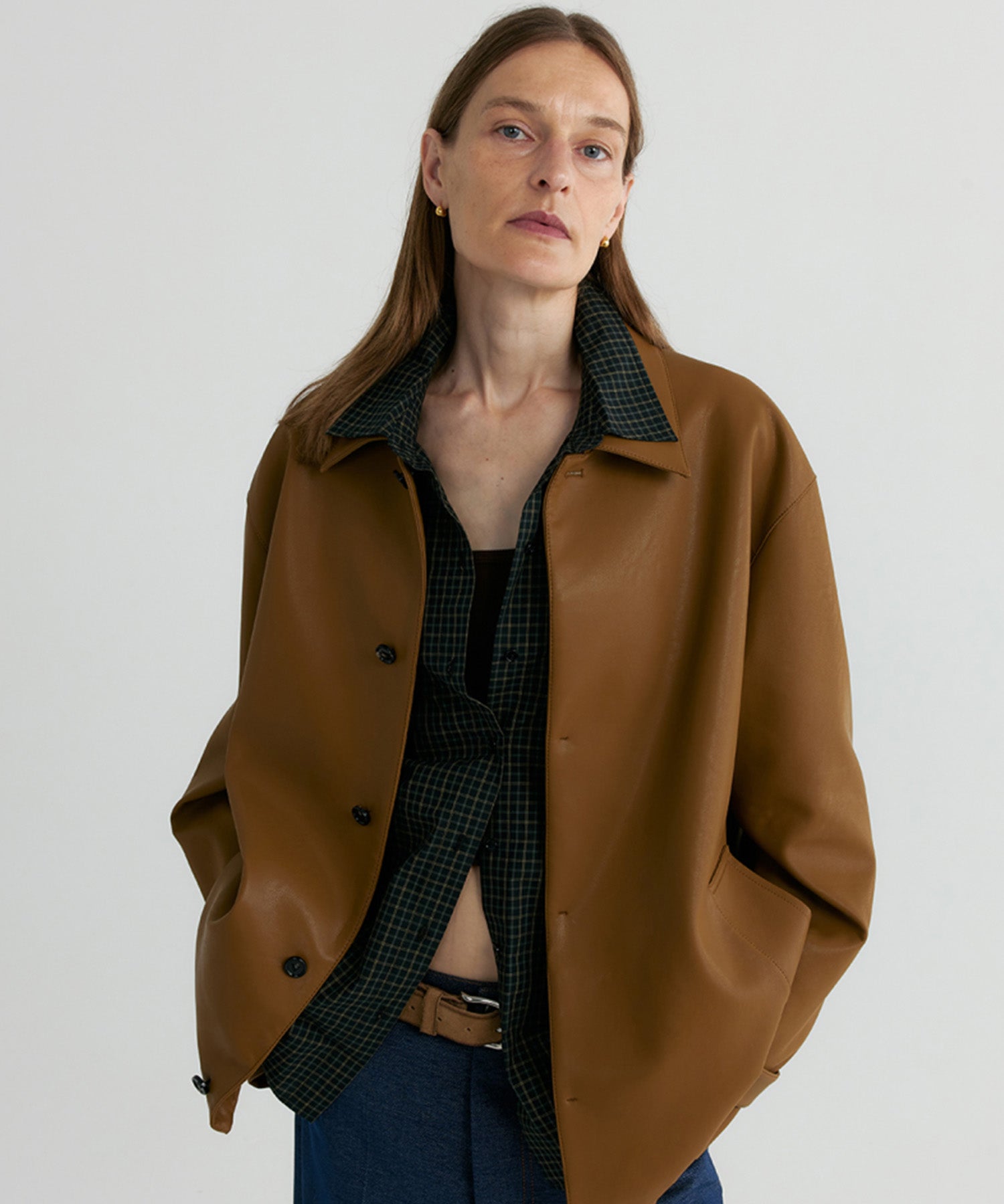 レギュラーカラーチェックシャツ