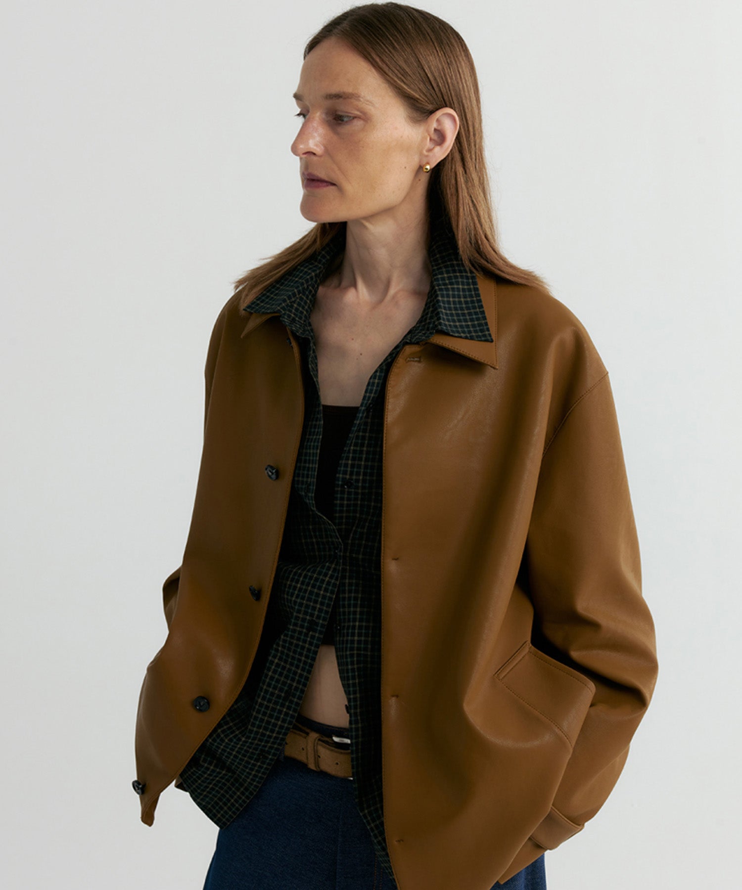 レギュラーカラーチェックシャツ