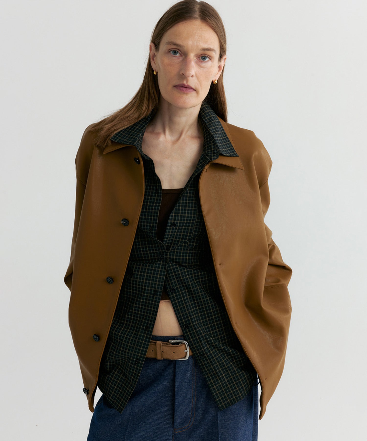 レギュラーカラーチェックシャツ