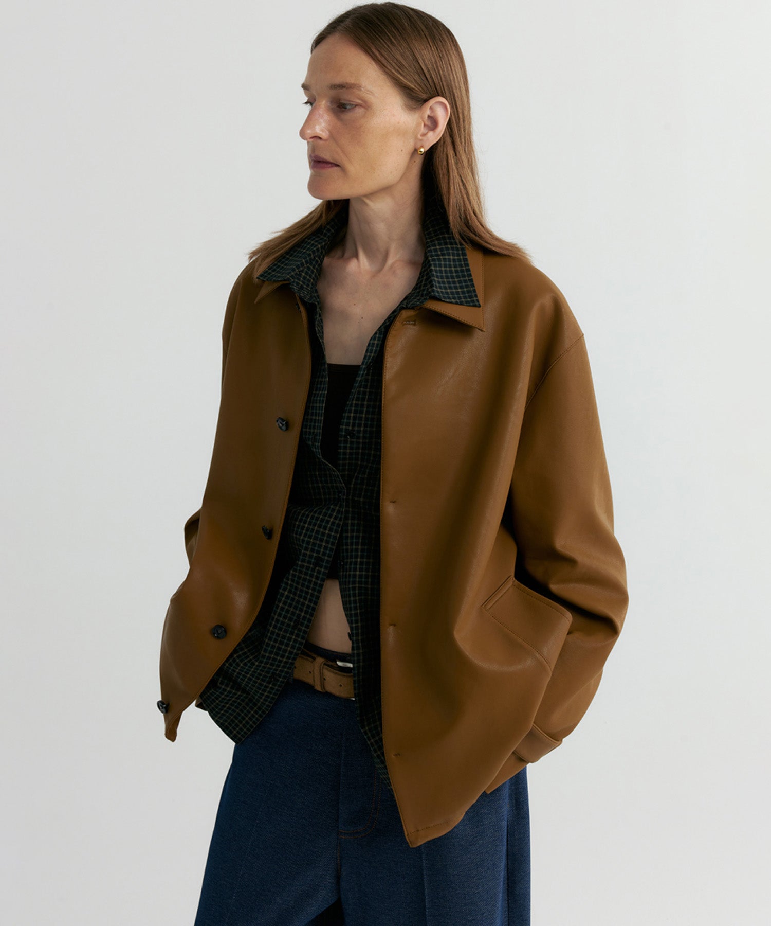 レギュラーカラーチェックシャツ