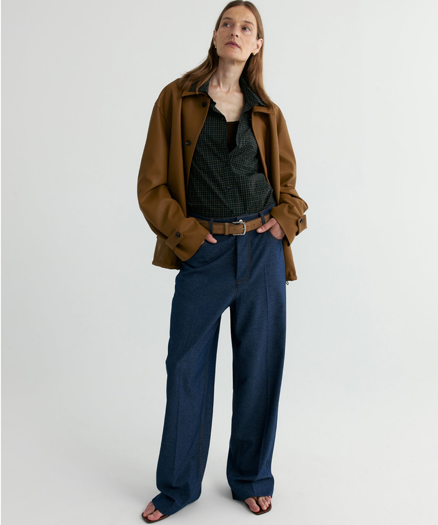 レギュラーカラーチェックシャツ