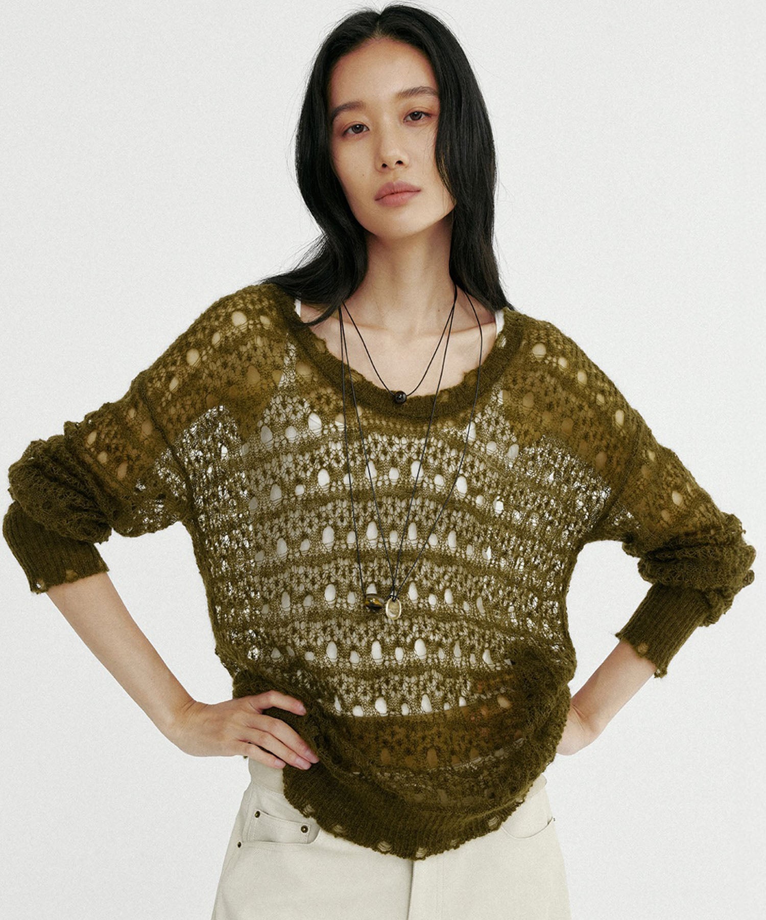 グランジニットトップス