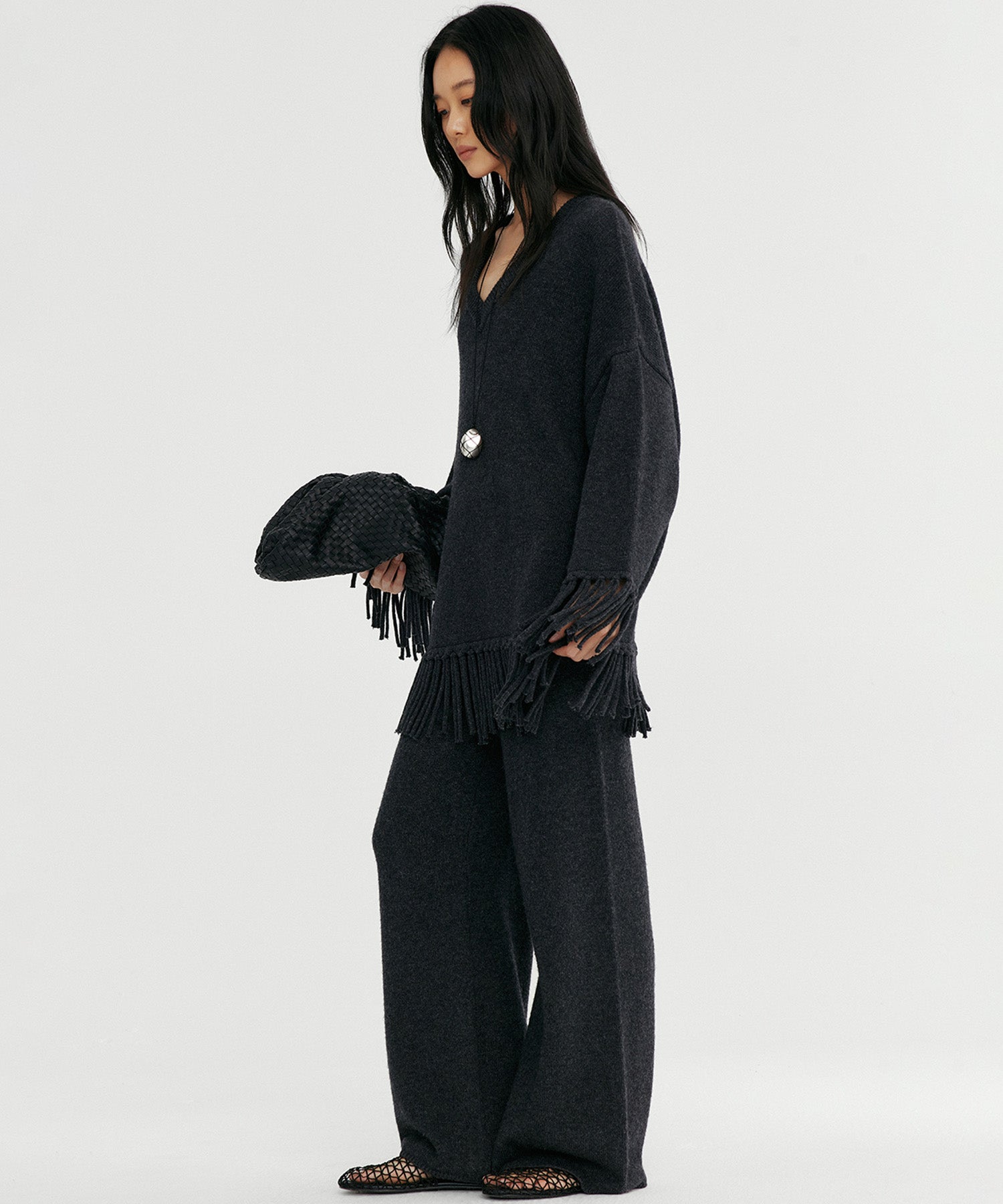 【12月上旬お届け予約商品】フリンジニットトップス