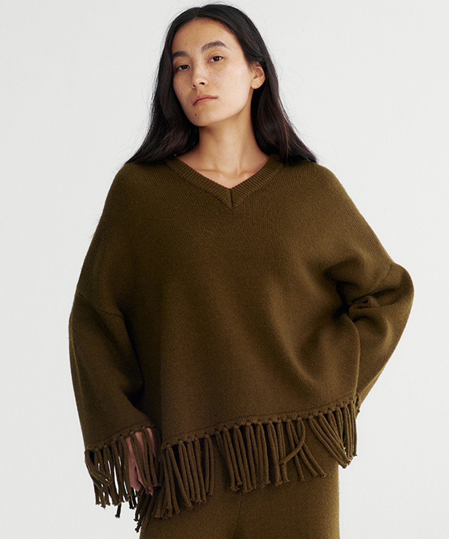 【12月上旬お届け予約商品】フリンジニットトップス