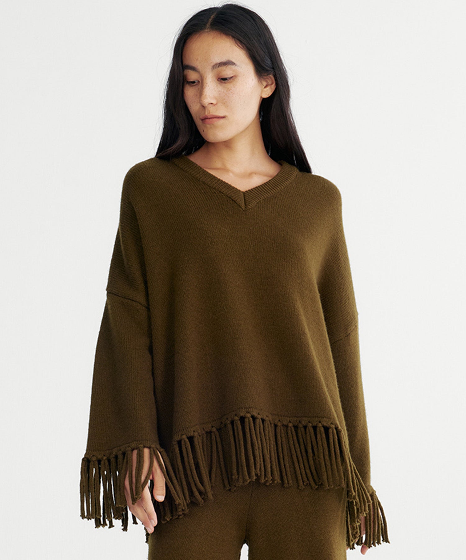 【12月上旬お届け予約商品】フリンジニットトップス