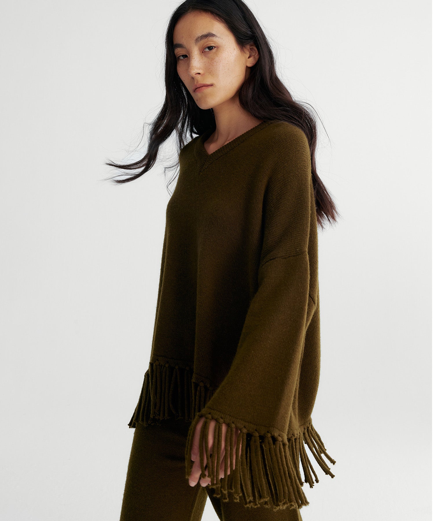 【12月上旬お届け予約商品】フリンジニットトップス