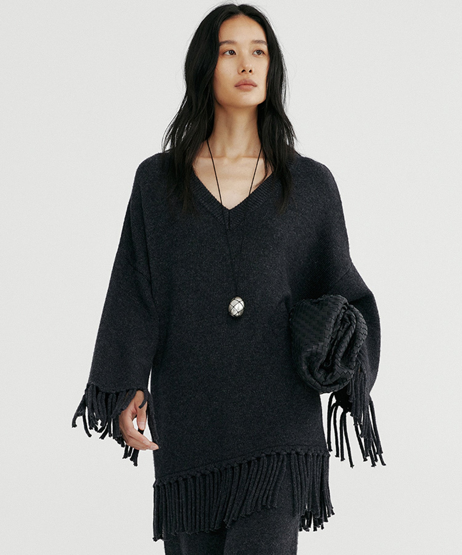 【12月上旬お届け予約商品】フリンジニットトップス