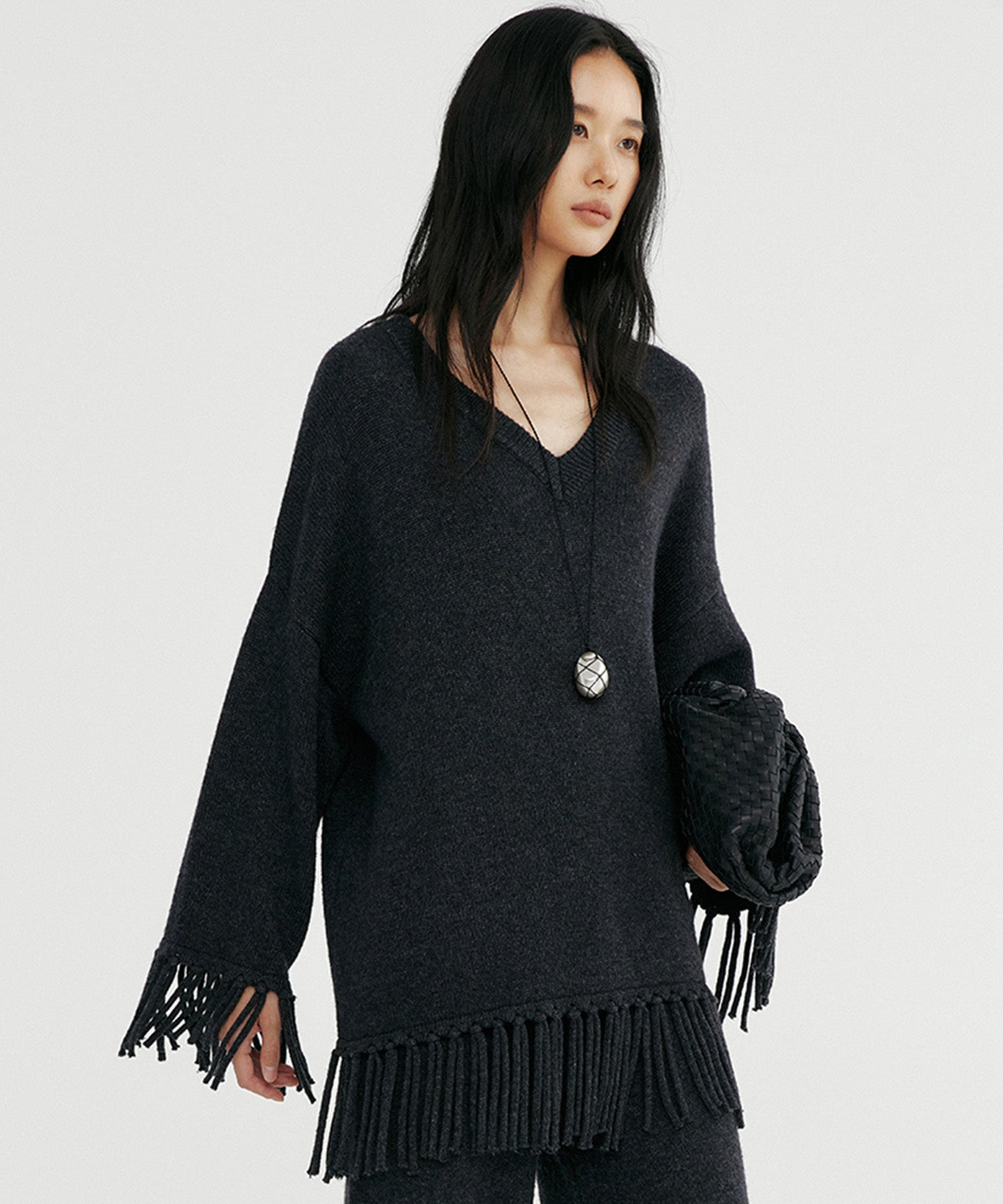 【12月上旬お届け予約商品】フリンジニットトップス