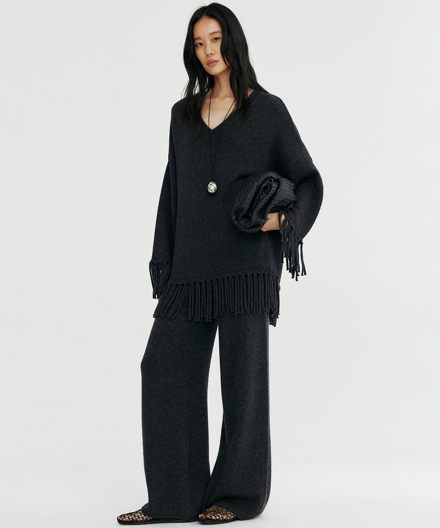 【12月上旬お届け予約商品】フリンジニットトップス