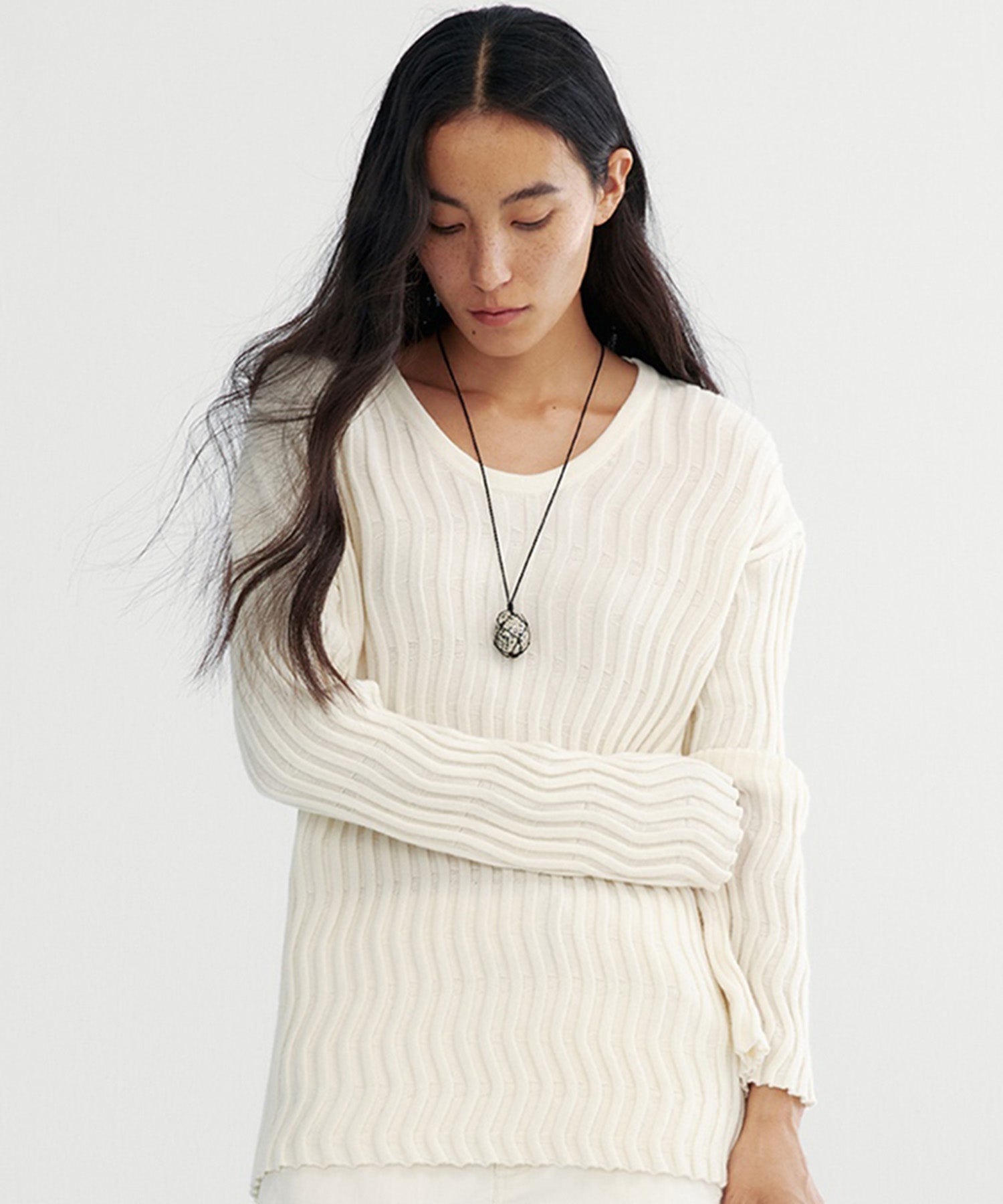 【12月上旬お届け予約商品】ウェービーニットトップス