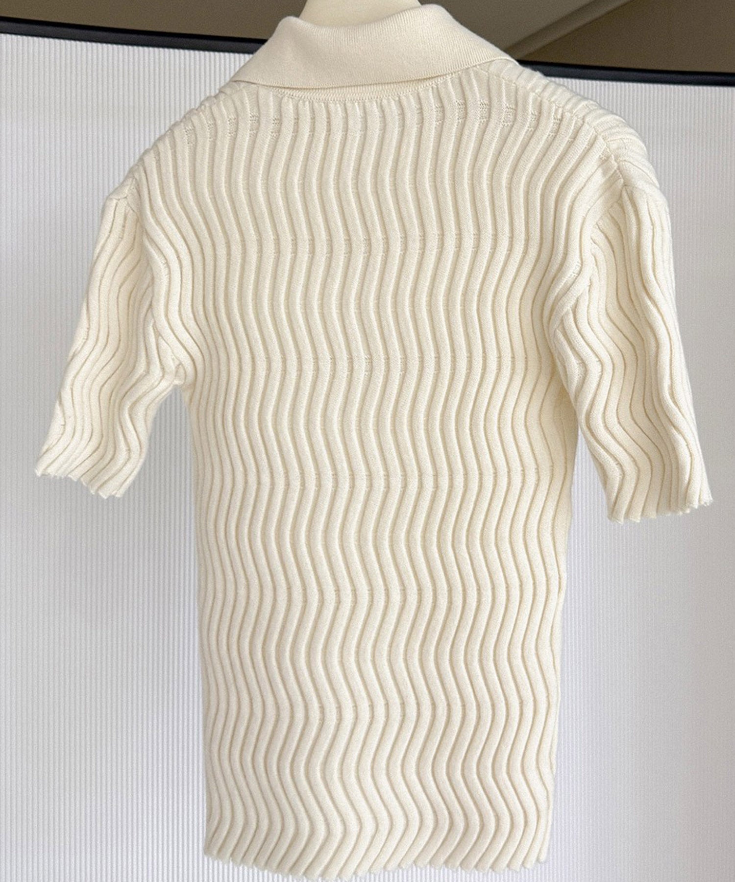 【12月上旬お届け予約商品】ウェービーニットポロシャツ