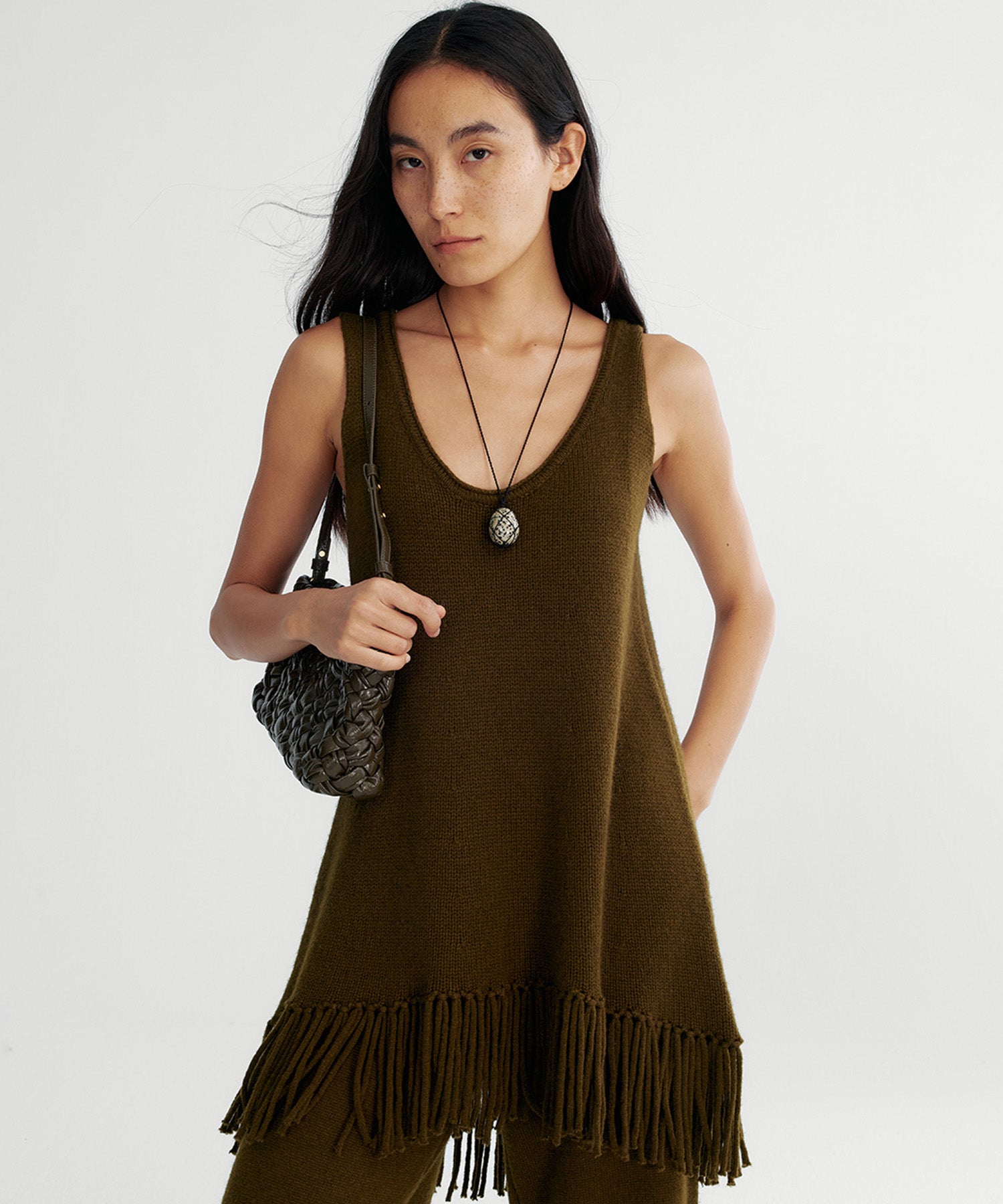 フリンジニットチュニック