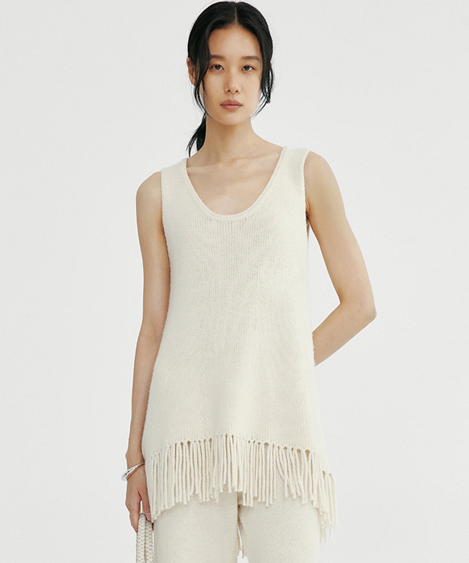 フリンジニットチュニック