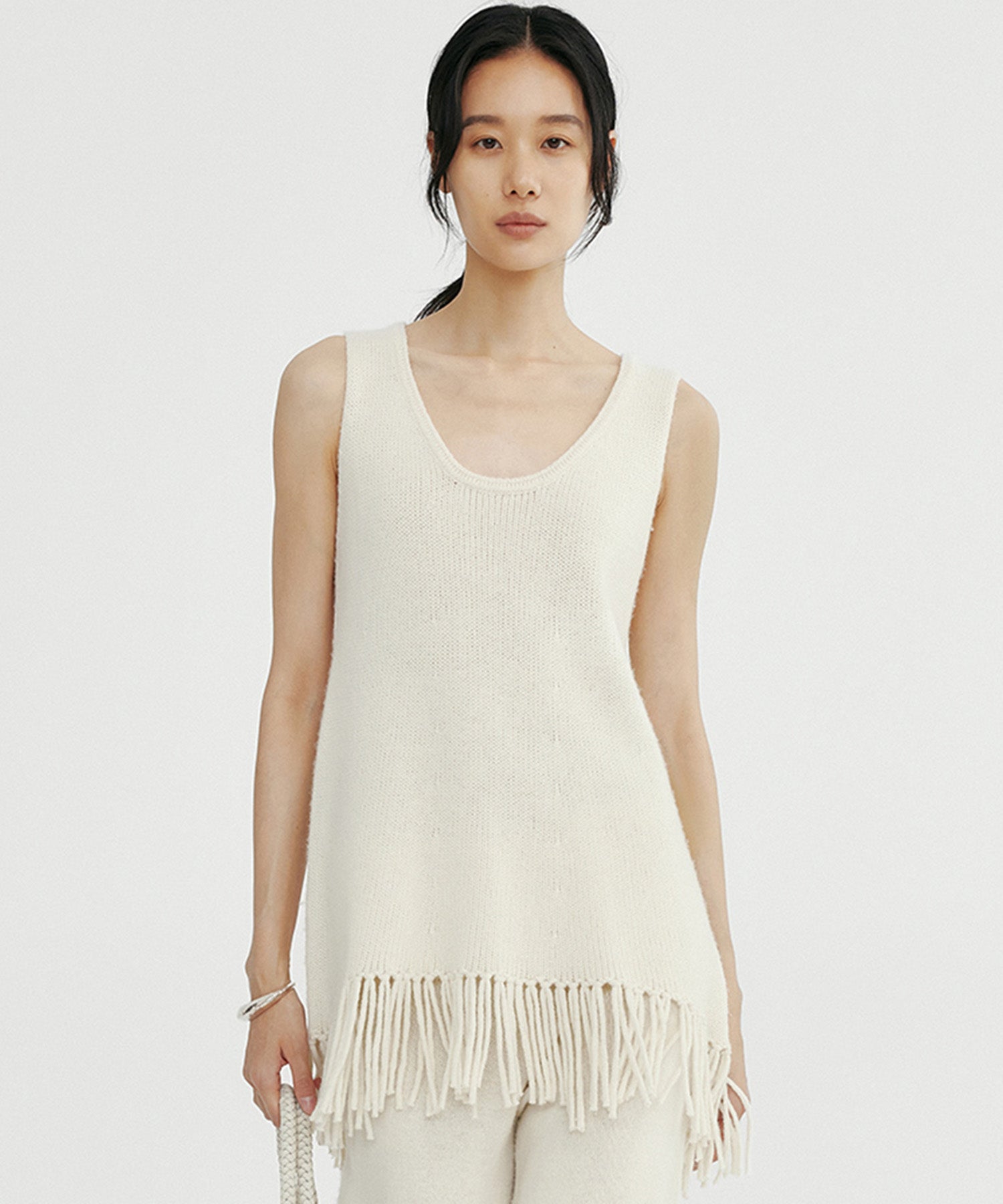 フリンジニットチュニック