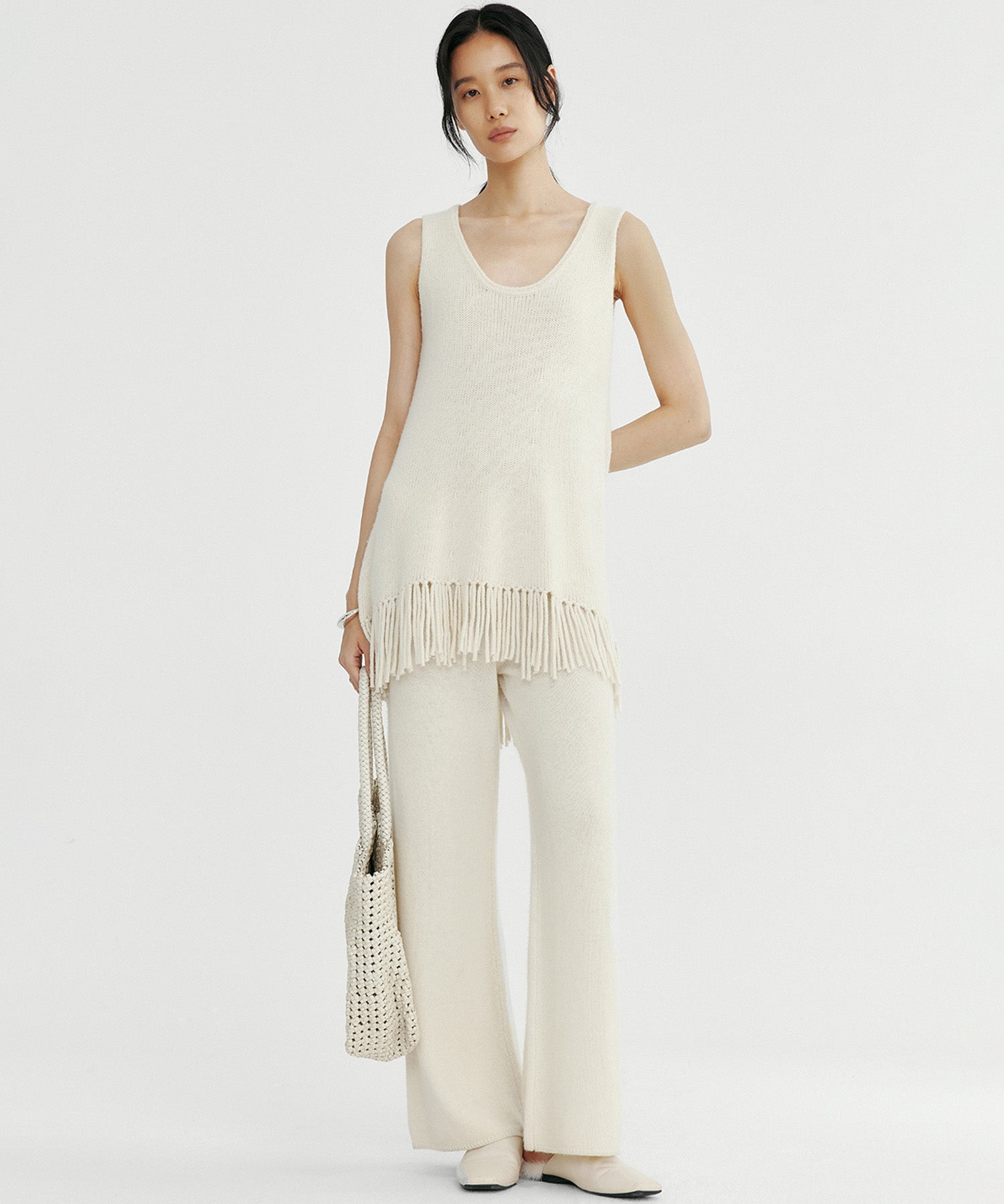 フリンジニットチュニック