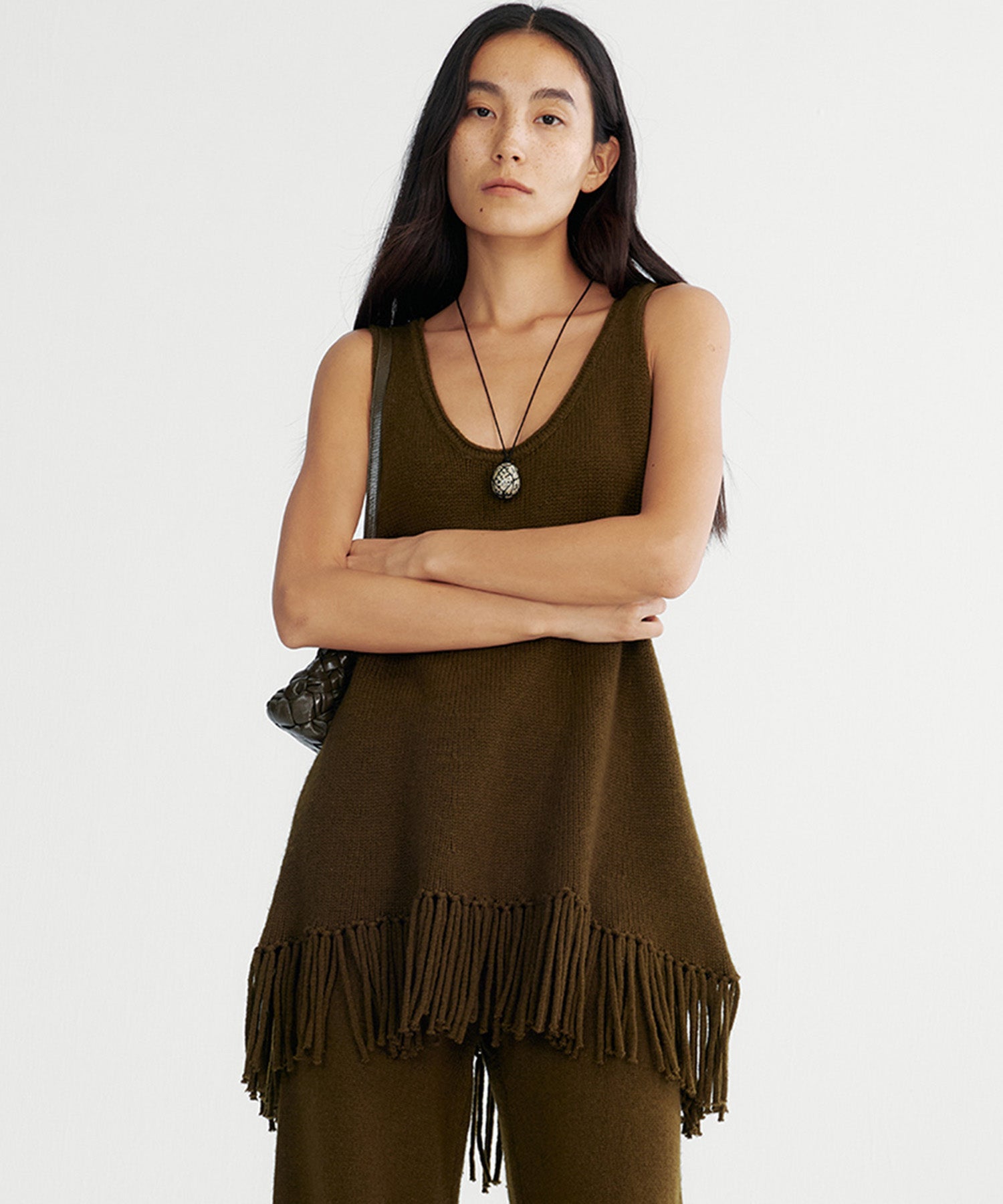 フリンジニットチュニック