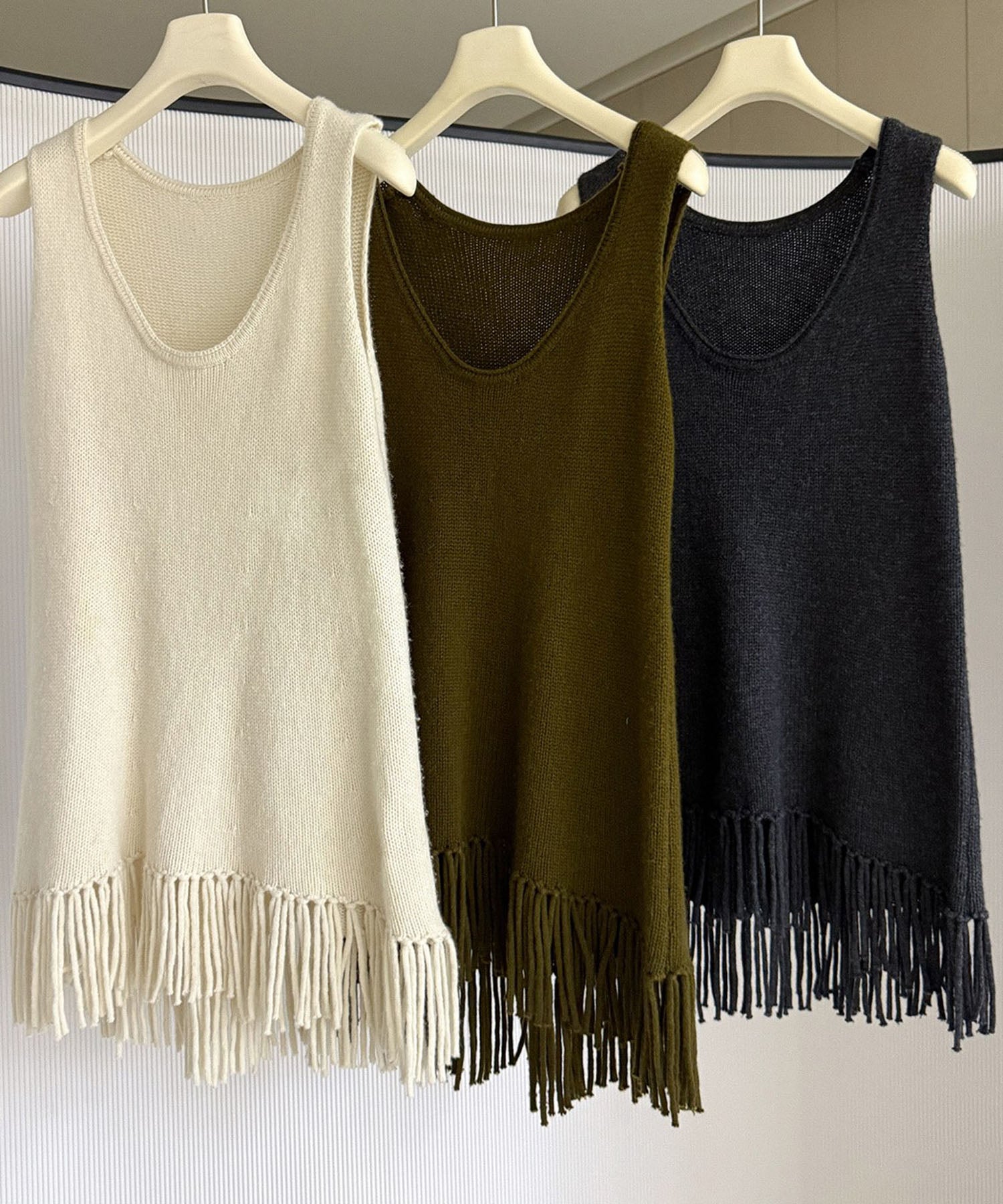 フリンジニットチュニック