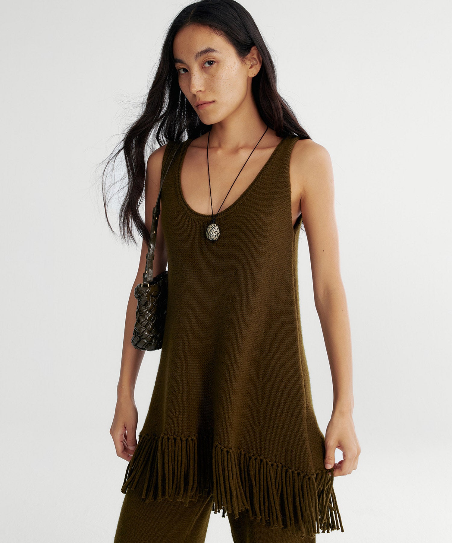 フリンジニットチュニック